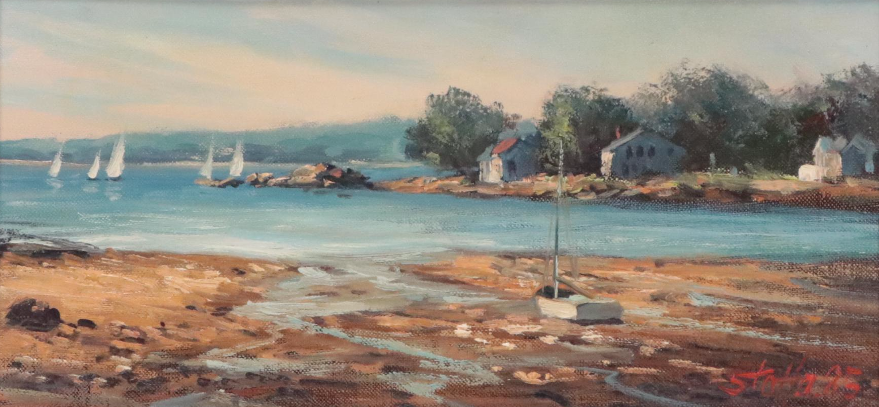 Michael Stoffa Oil Painting "Wonson Cove," 1985