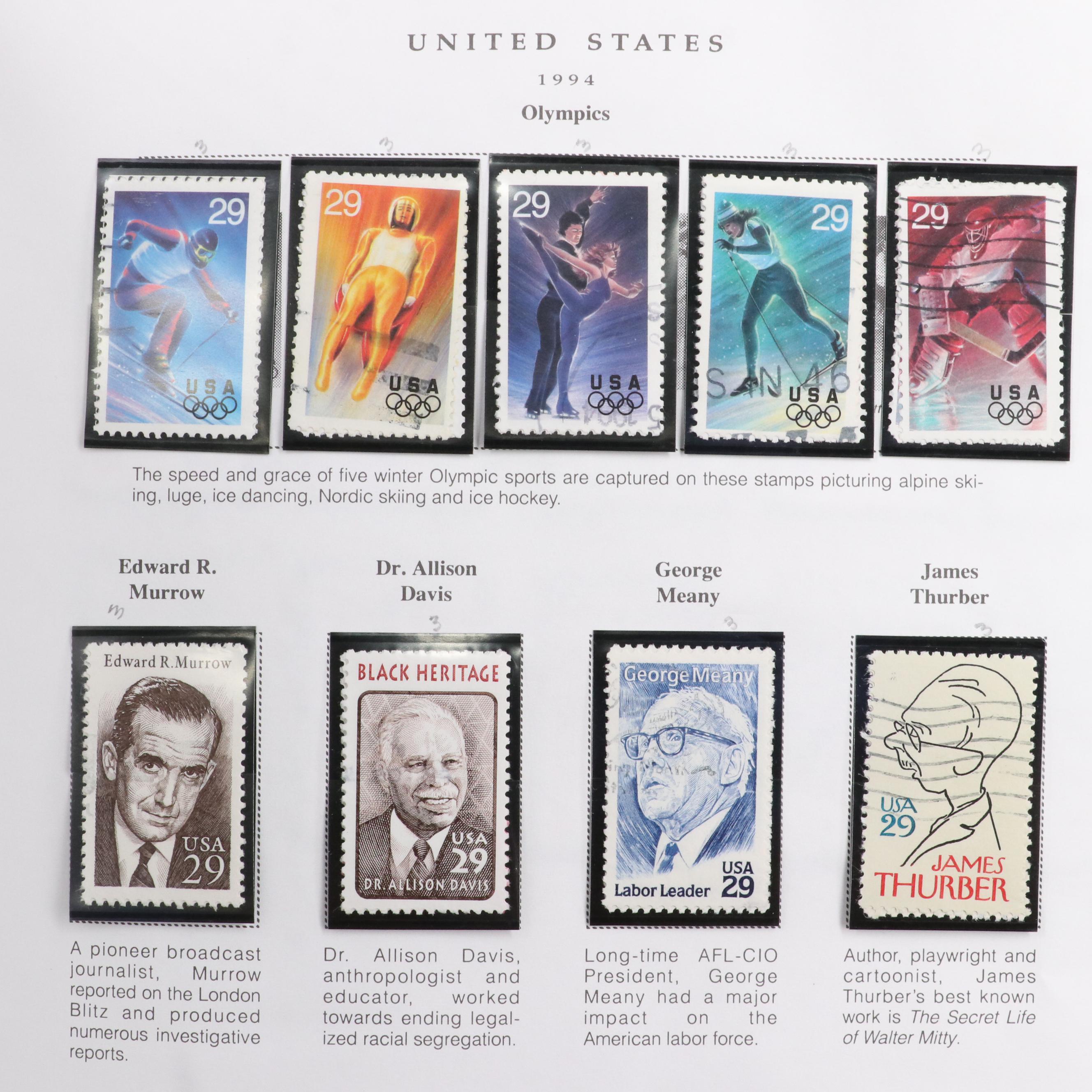 Minuteman Stamp Album With United States Stamps From 1993