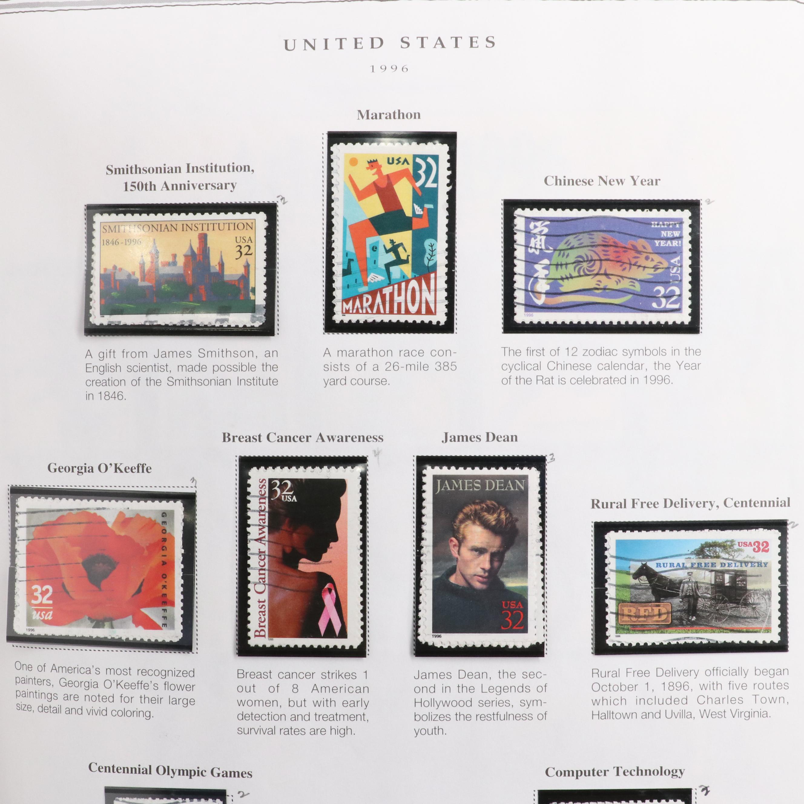 Minuteman Stamp Album With United States Stamps From 1993