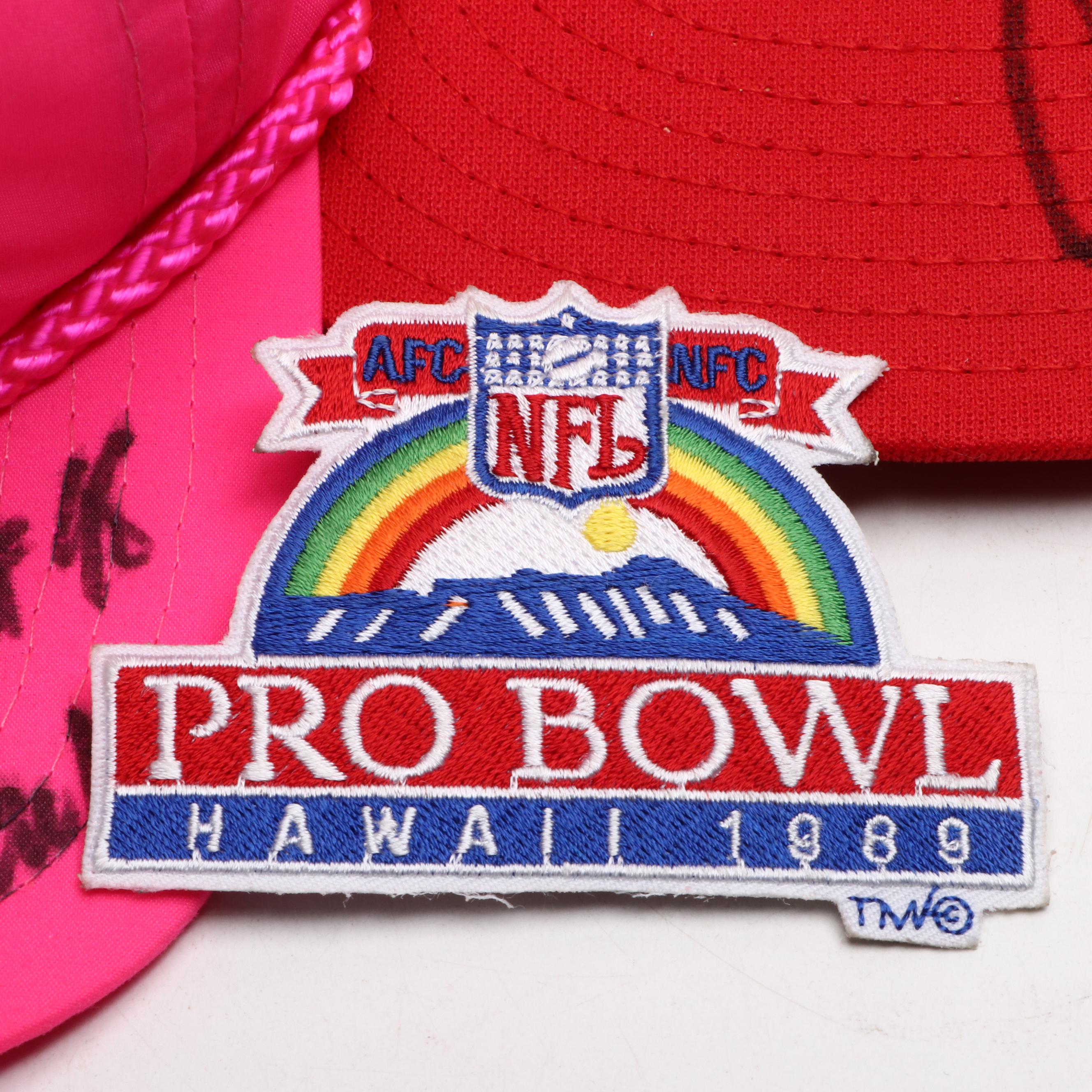 Anthony Muñoz Signed Pro Bowl Hats and Pennant with More