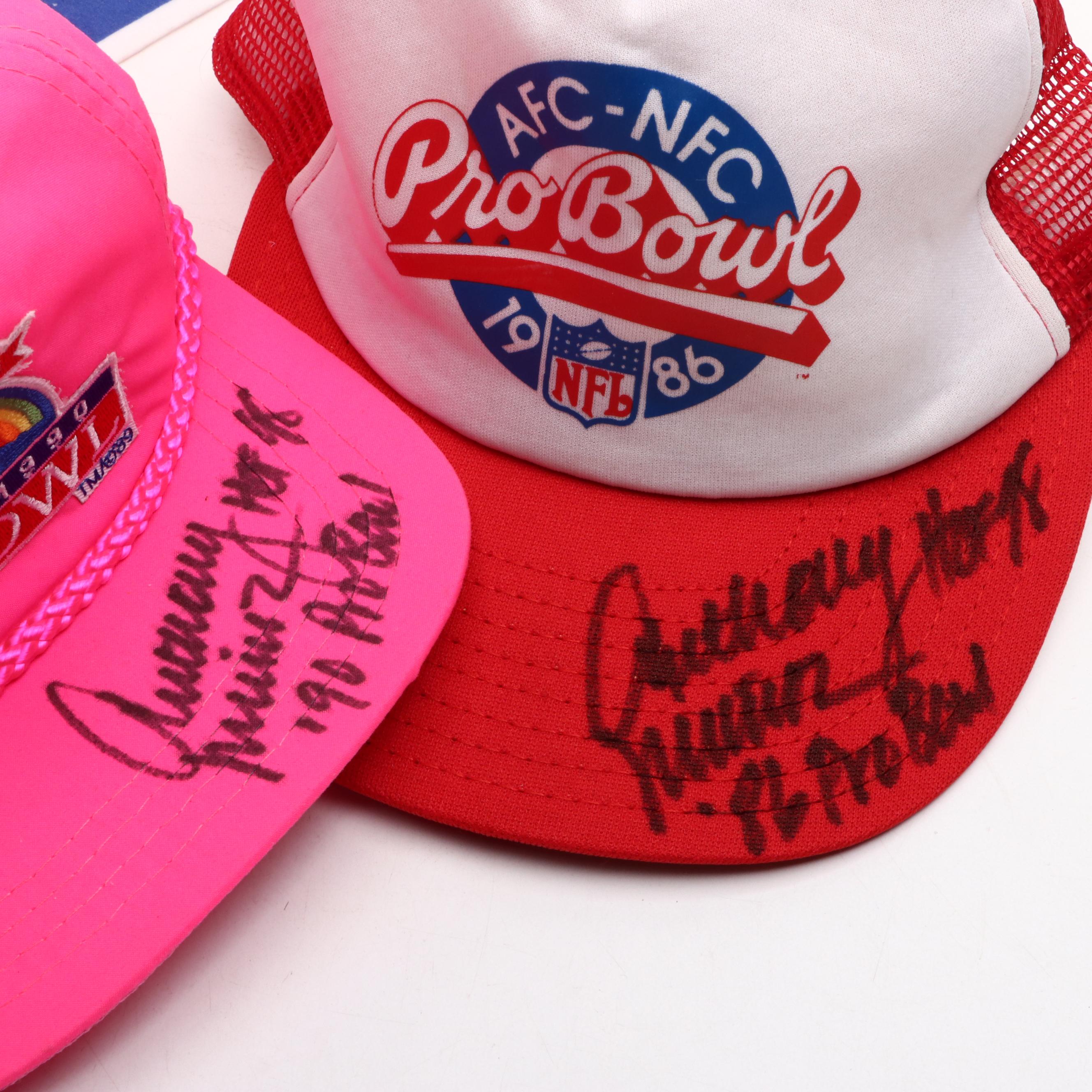 Anthony Muñoz Signed Pro Bowl Hats and Pennant with More