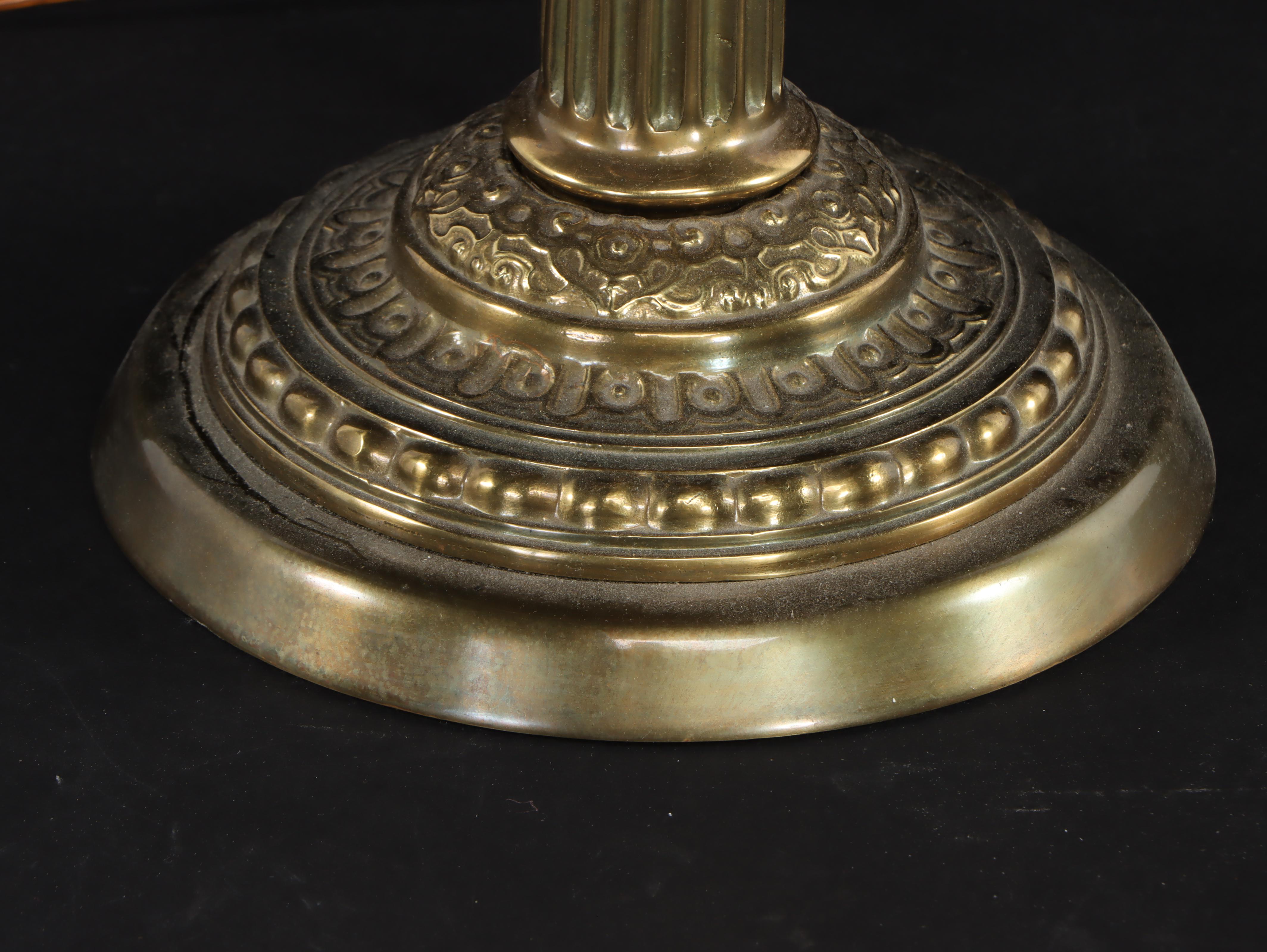 Fenton Rubina Verde Hand-Painted Glass Oil Lamp Style Table Lamp