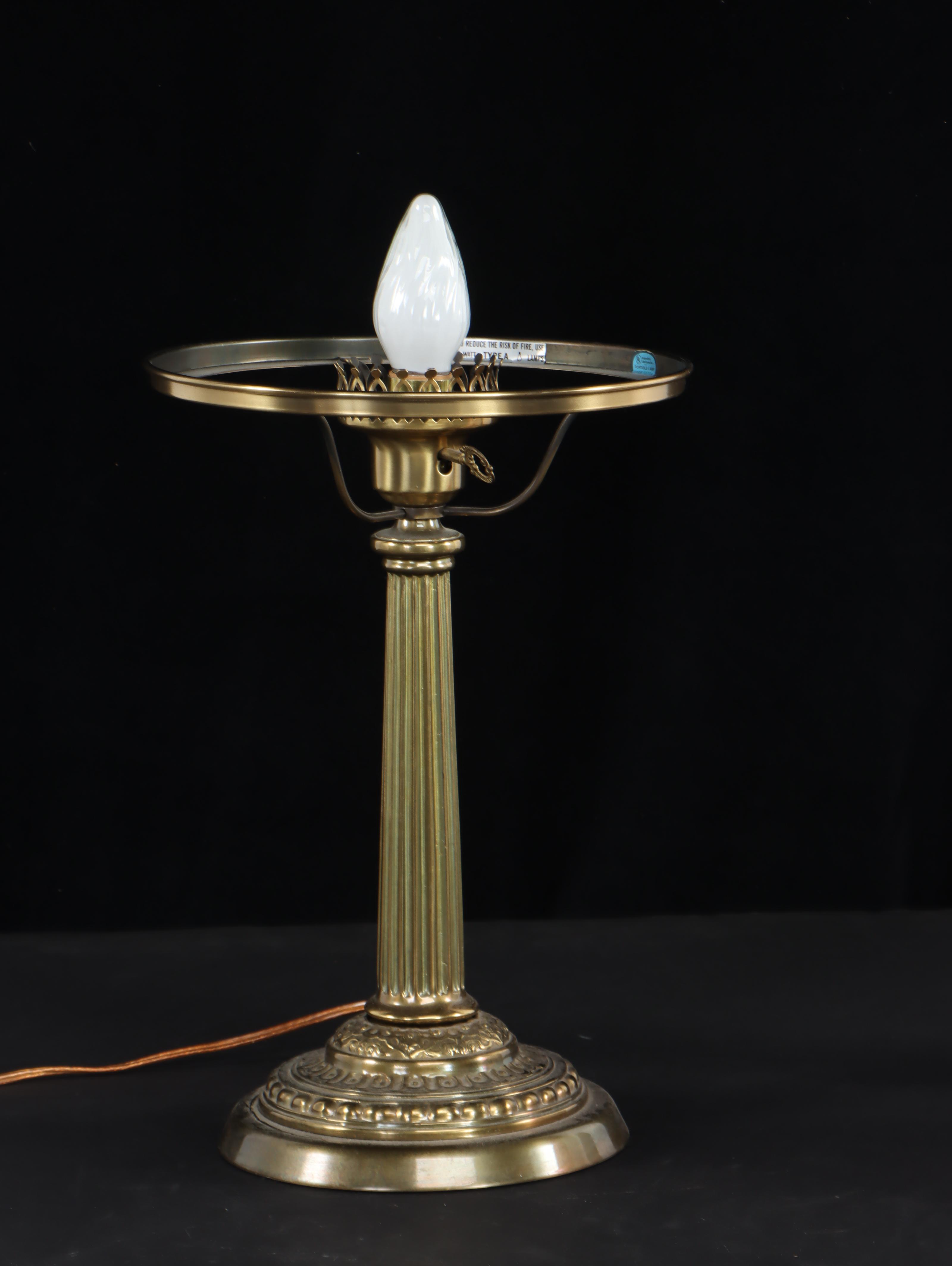 Fenton Rubina Verde Hand-Painted Glass Oil Lamp Style Table Lamp