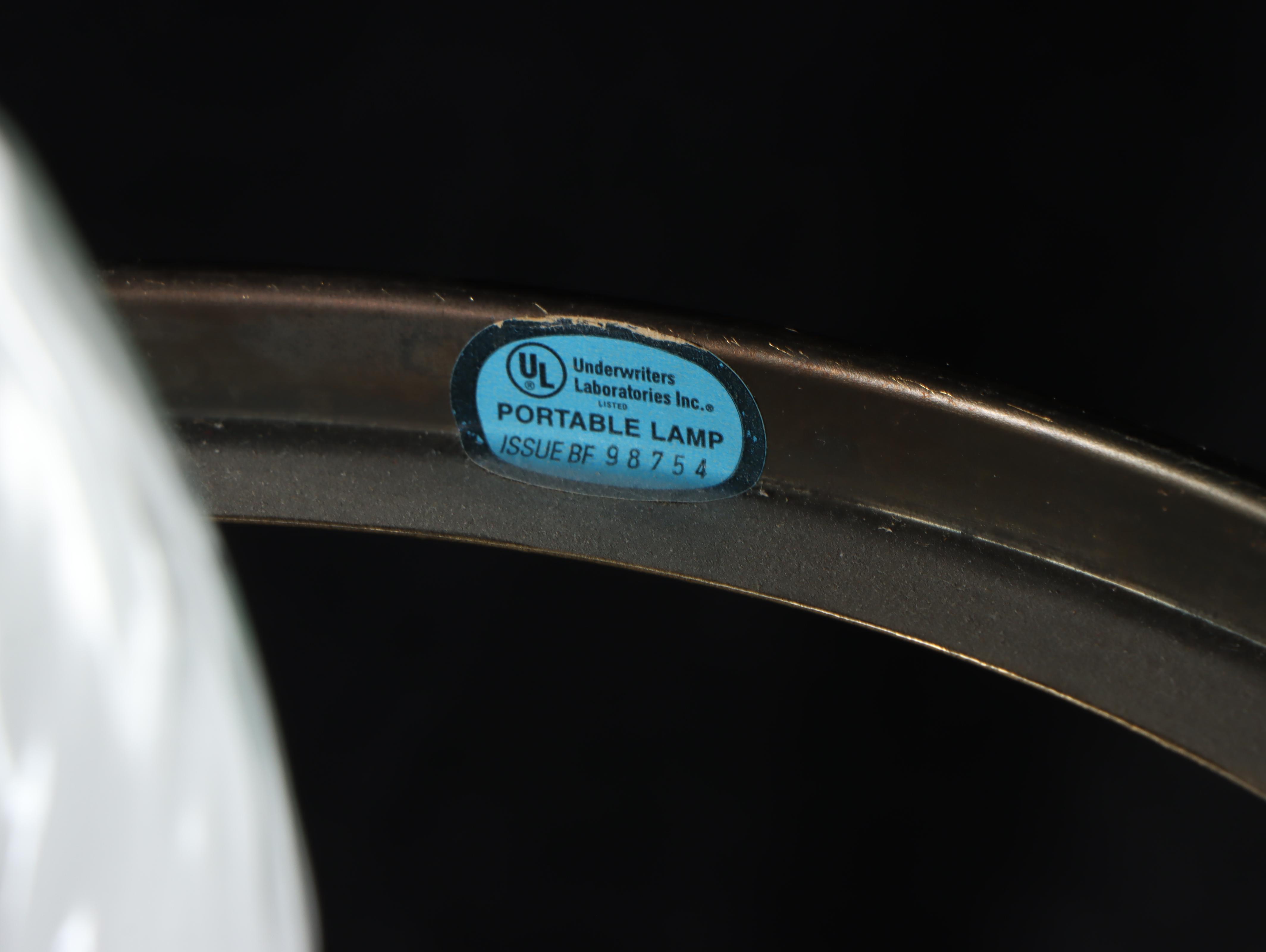 Fenton Rubina Verde Hand-Painted Glass Oil Lamp Style Table Lamp