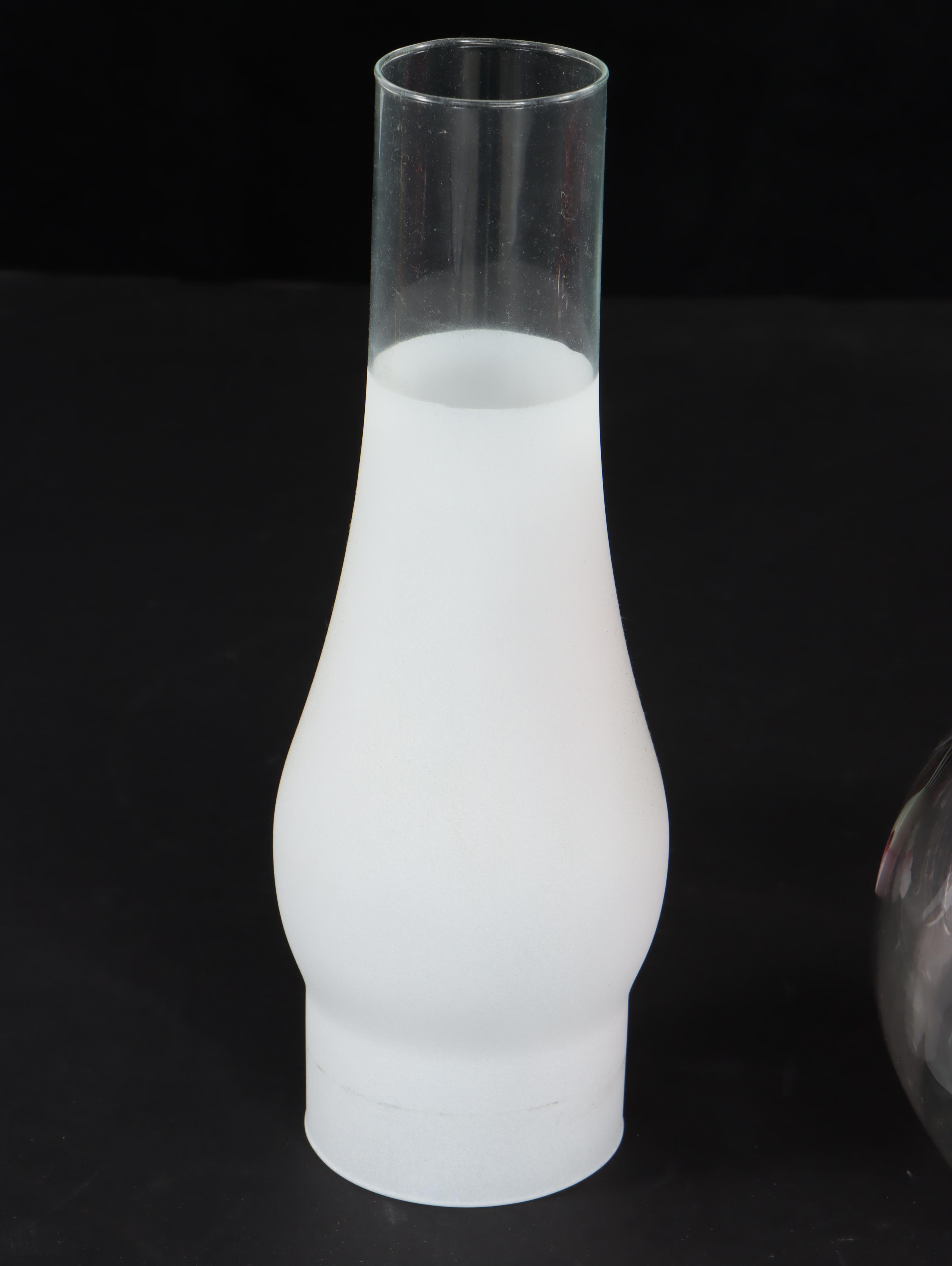 Fenton Rubina Verde Hand-Painted Glass Oil Lamp Style Table Lamp