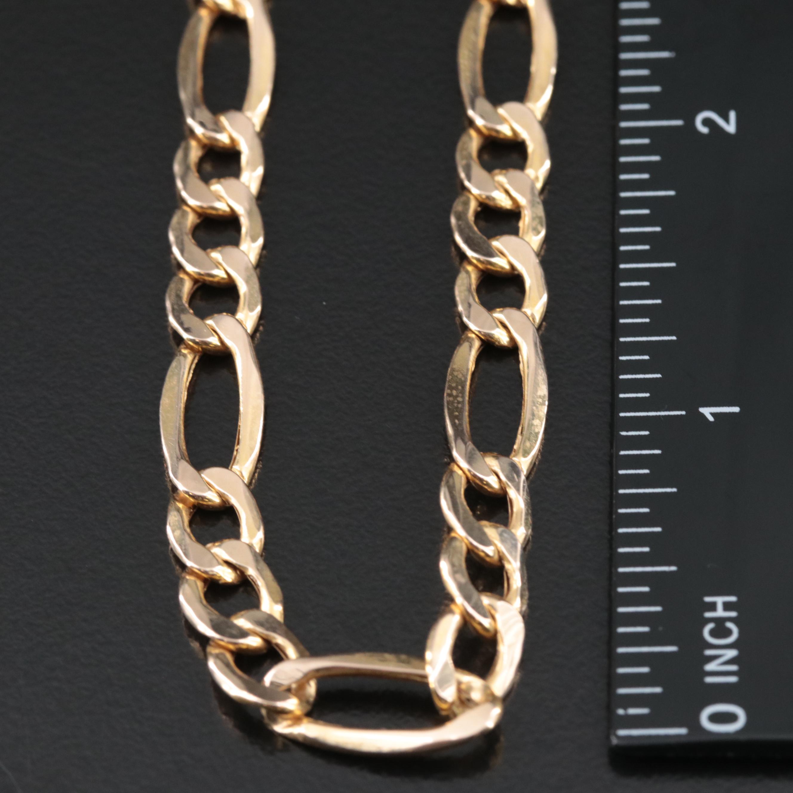 Italian 10K Figaro Chain Necklace