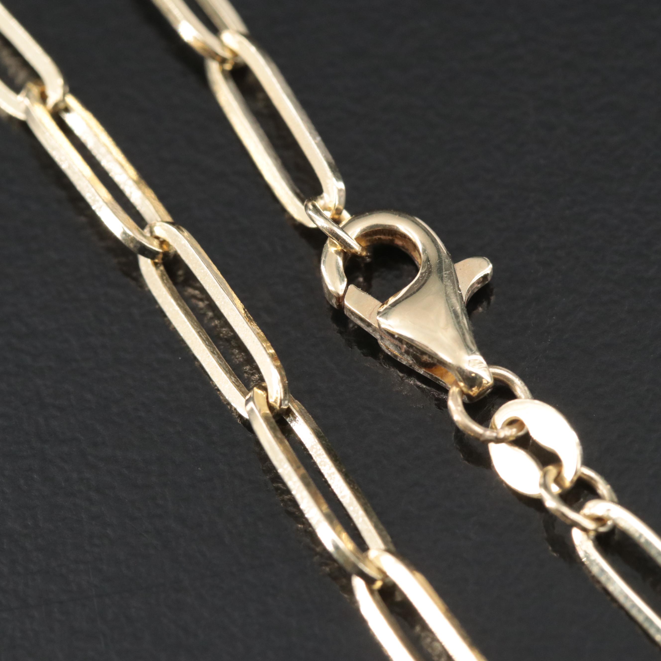 14K Paper Clip Chain Bracelet