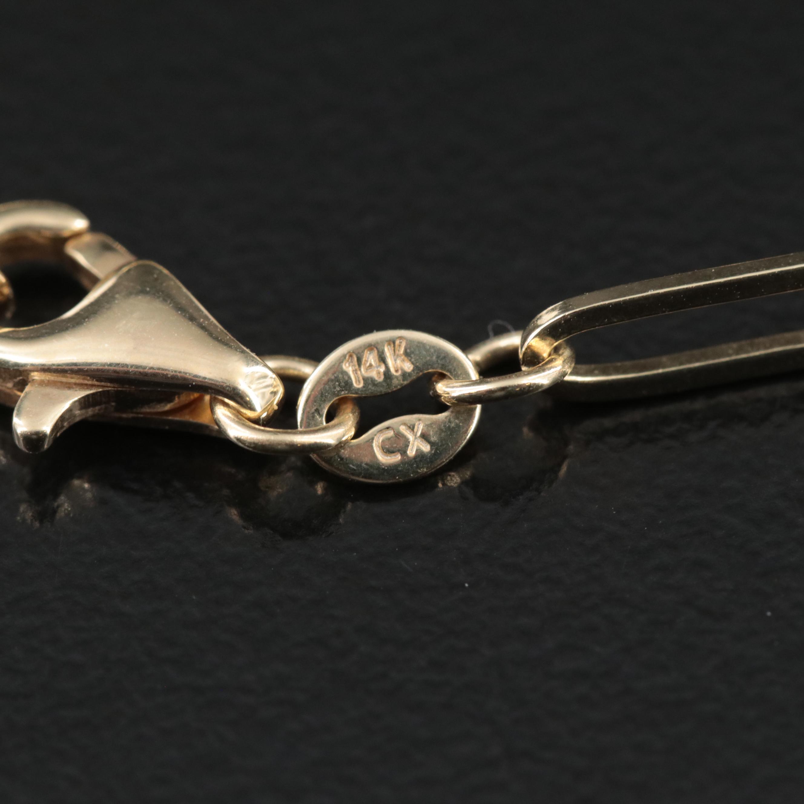 14K Paper Clip Chain Bracelet