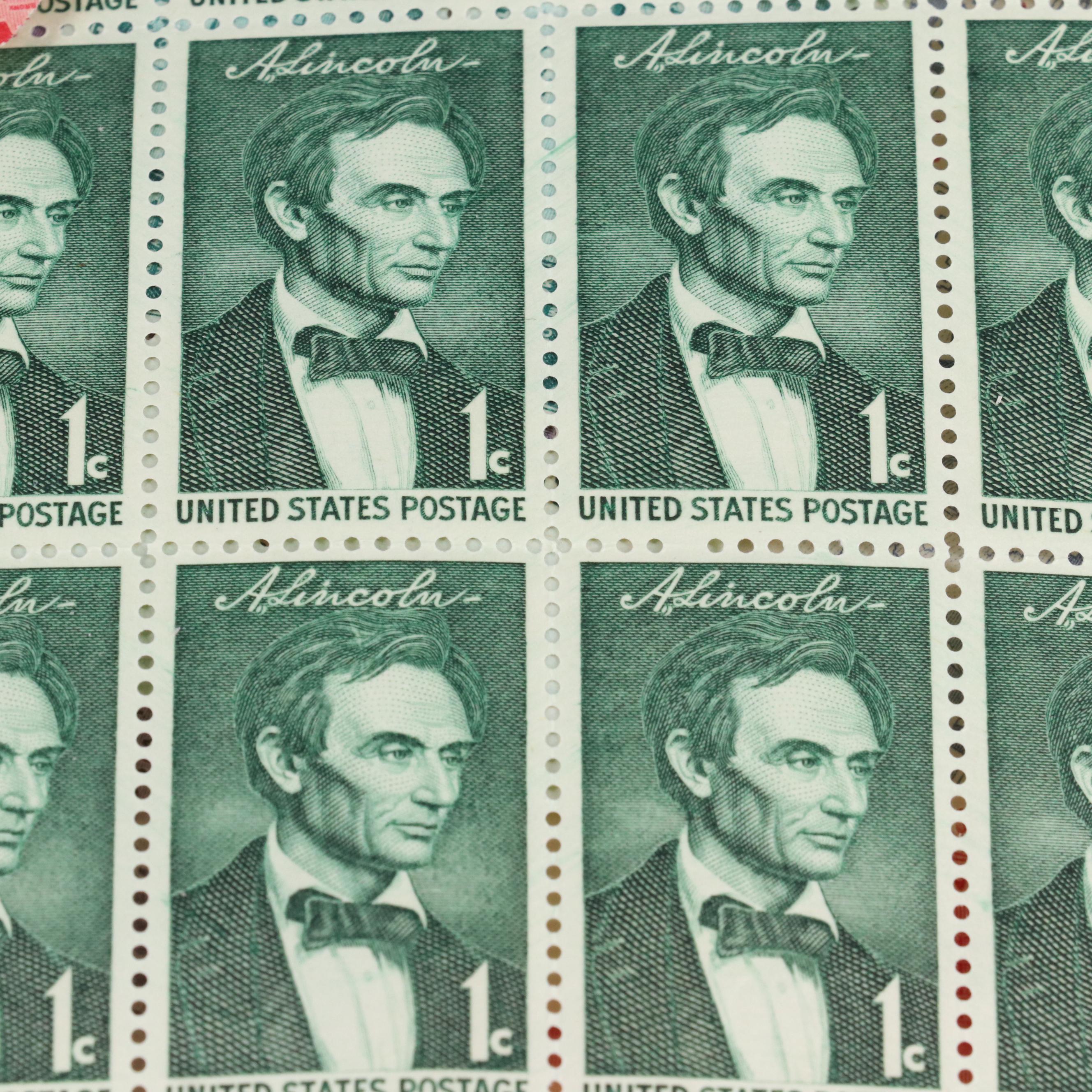 Assortment of U.S. Postage Stamps, 1940s and 1950s