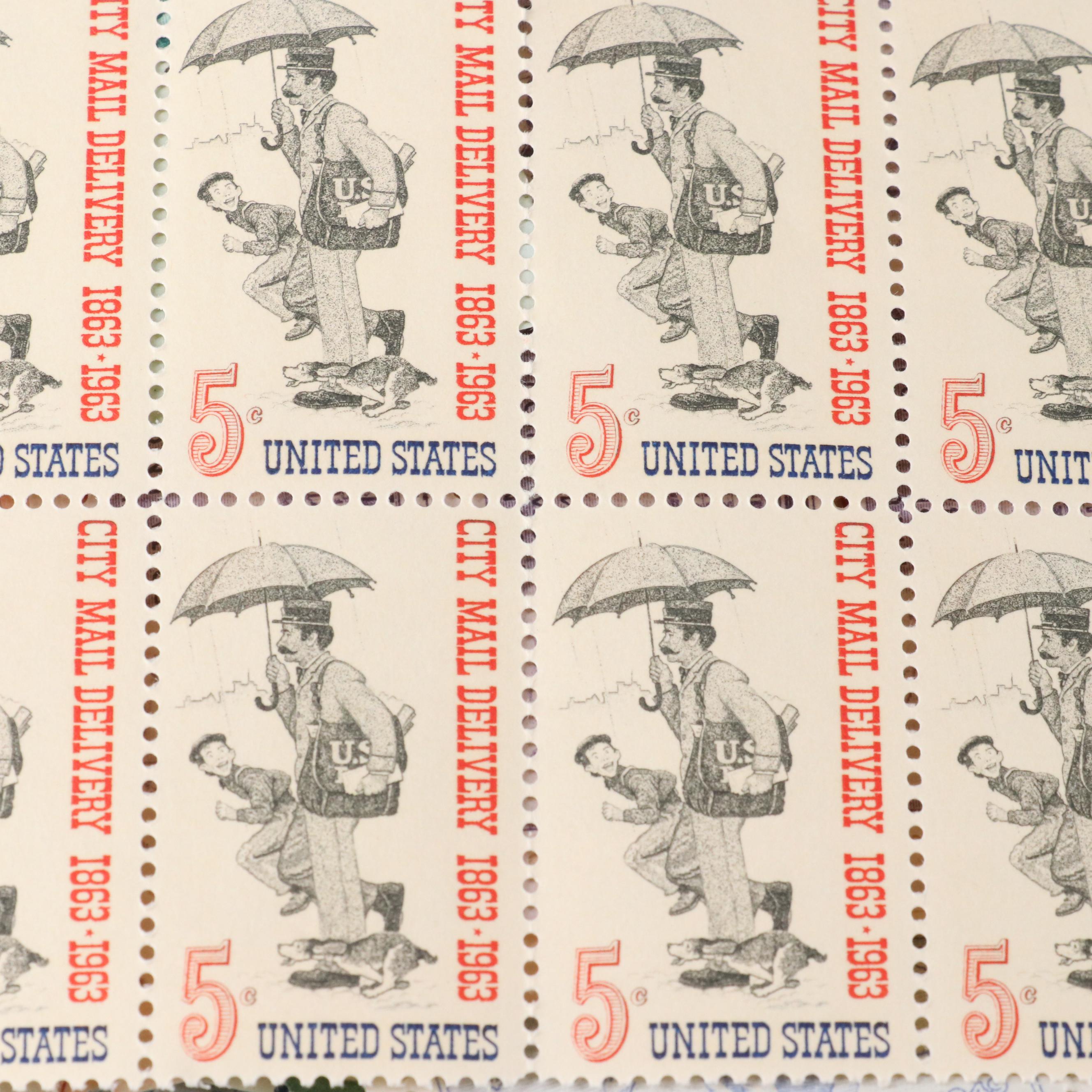 Assortment of U.S. Postage Stamps, 1940s and 1950s