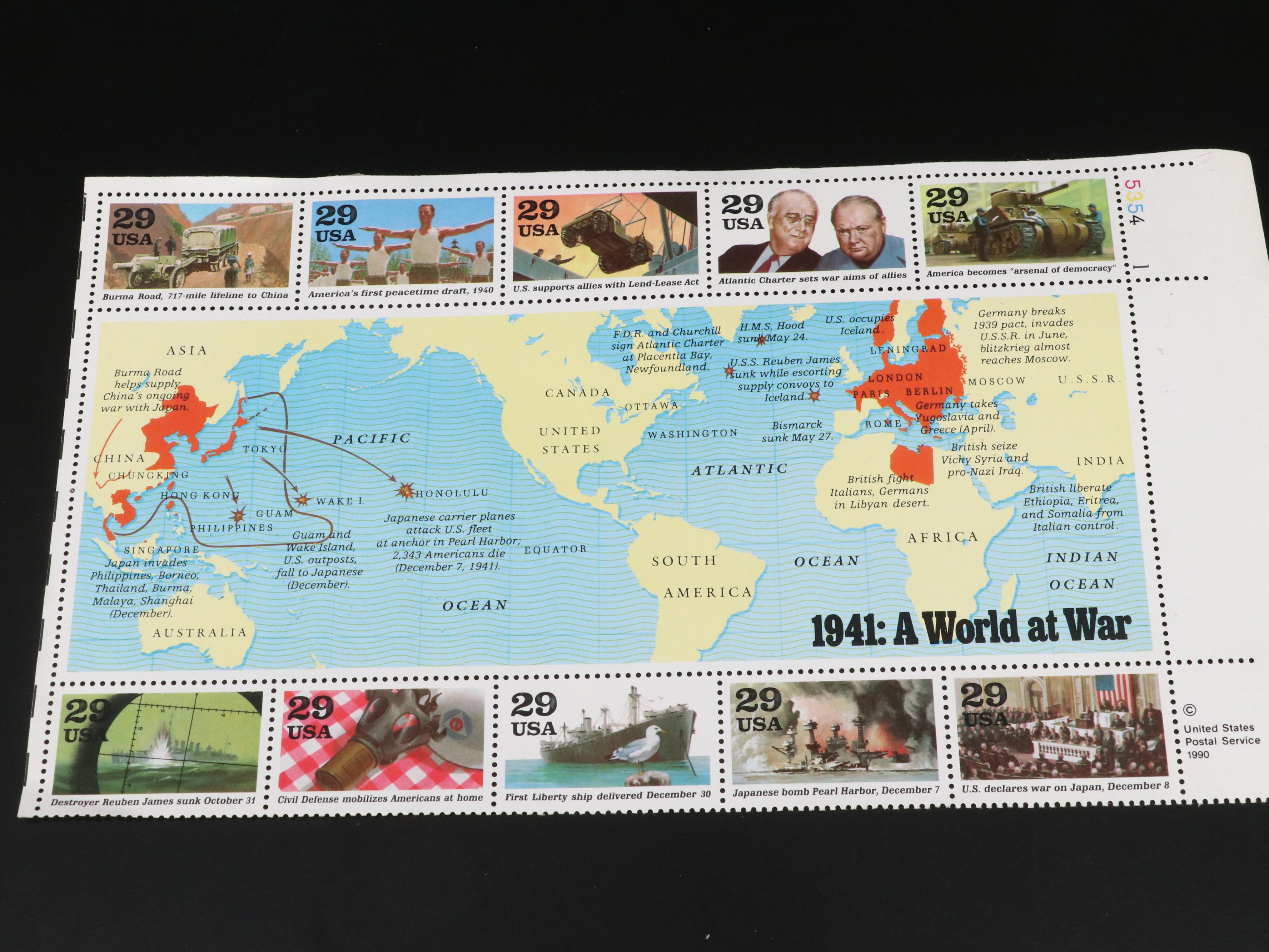 Assortment of U.S. Postage Stamps, 1940s and 1950s