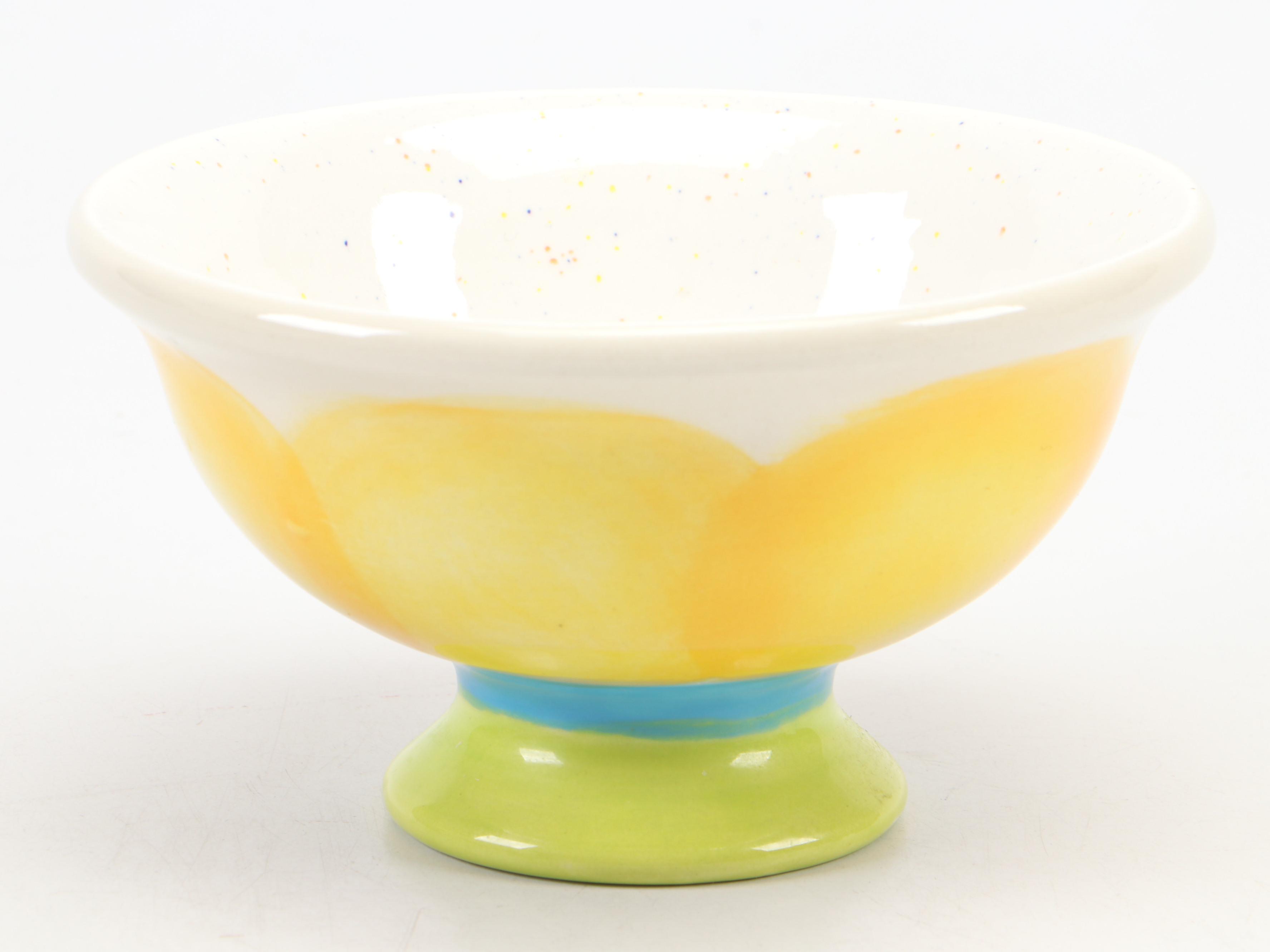 Present Tense and Royal Tuscan Majolica Style Cake Stands with Other Tableware