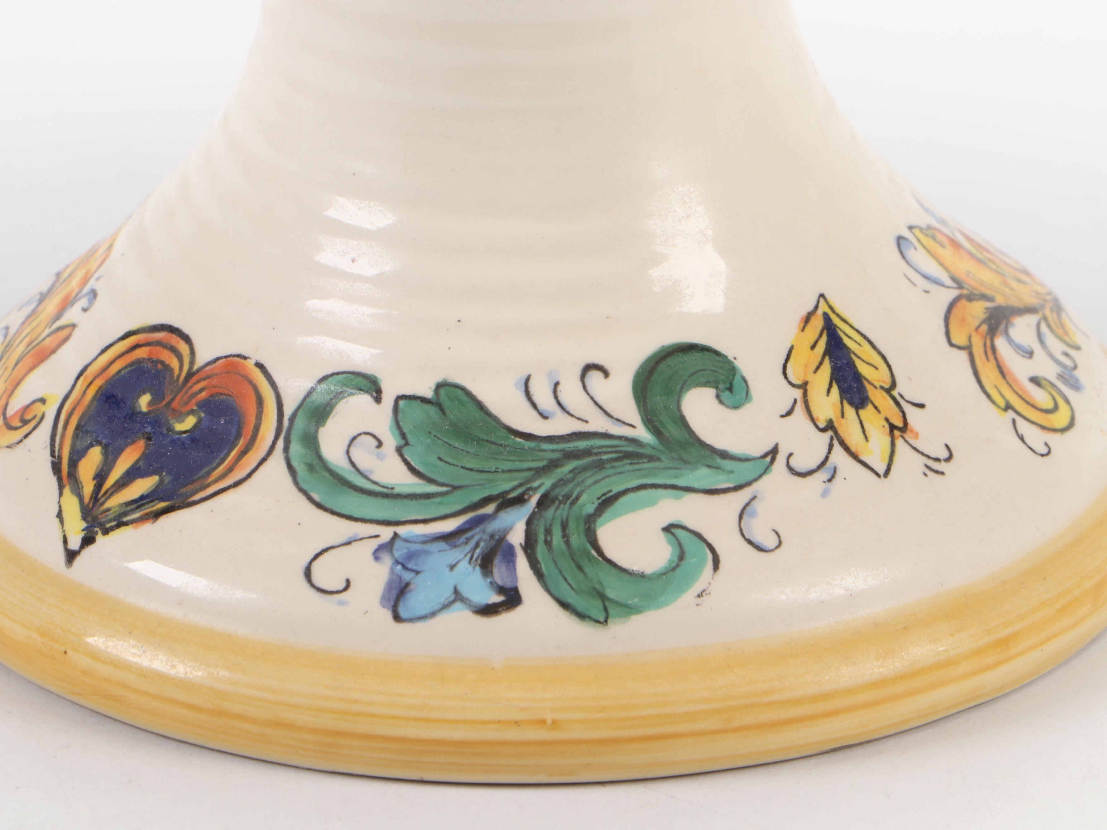 Present Tense and Royal Tuscan Majolica Style Cake Stands with Other Tableware