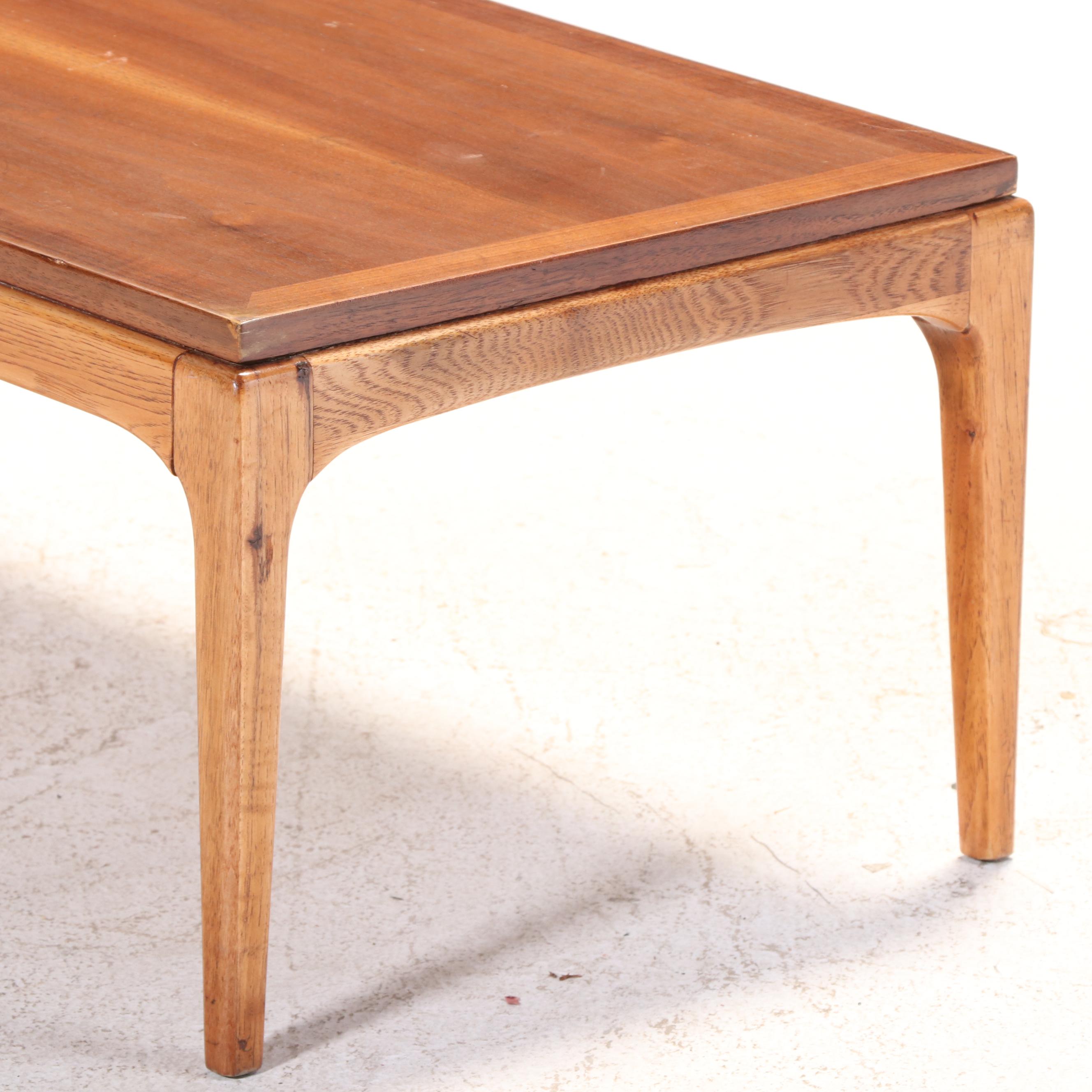 Lane Mid Century Modern Walnut and Ash Coffee Table