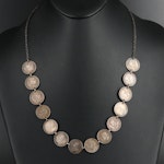 Gold-Filled Necklace with Australian Three Pence Silver Coins