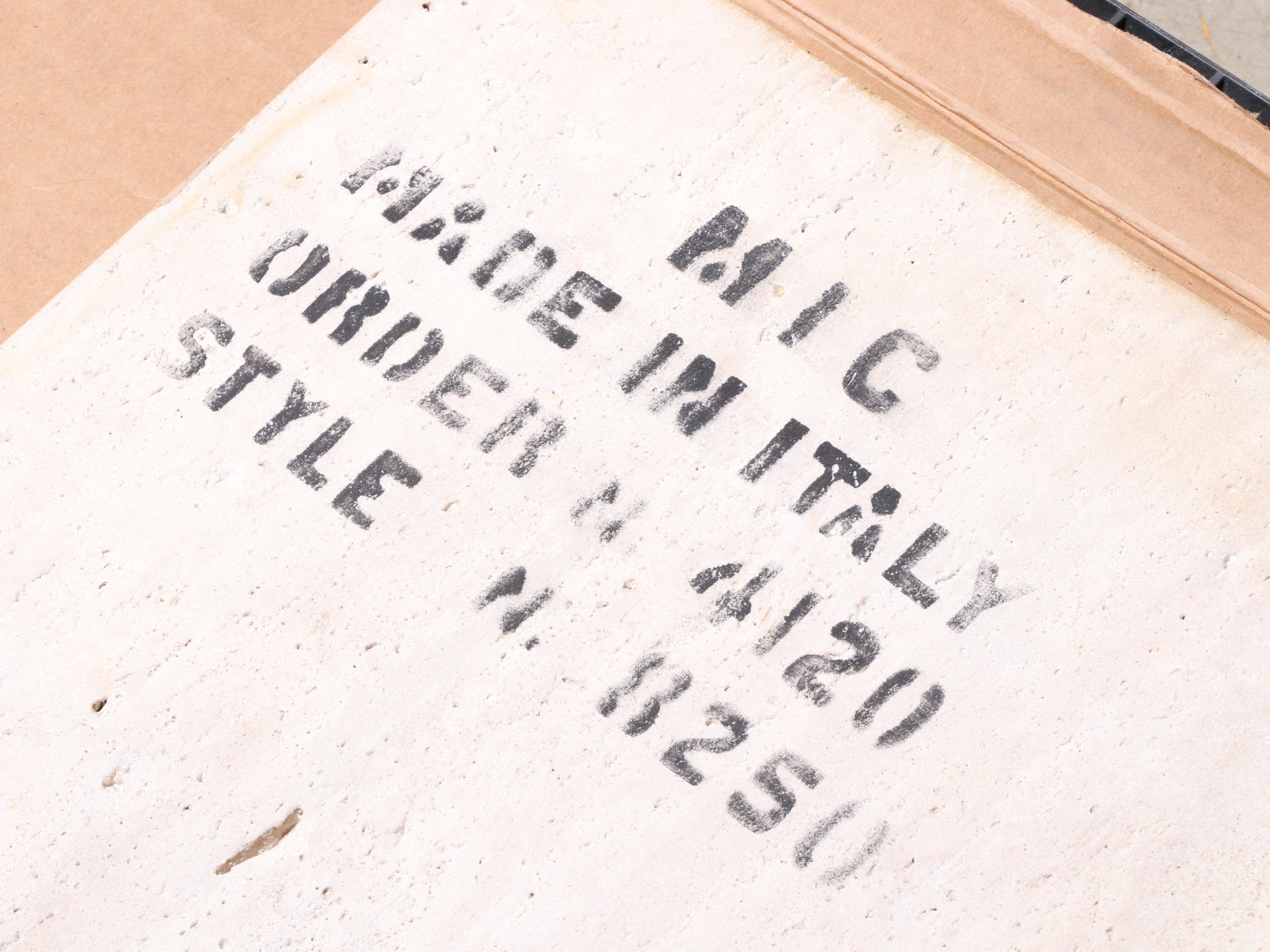 Hammary Mid Century Modern Walnut and Travertine Top Side Table