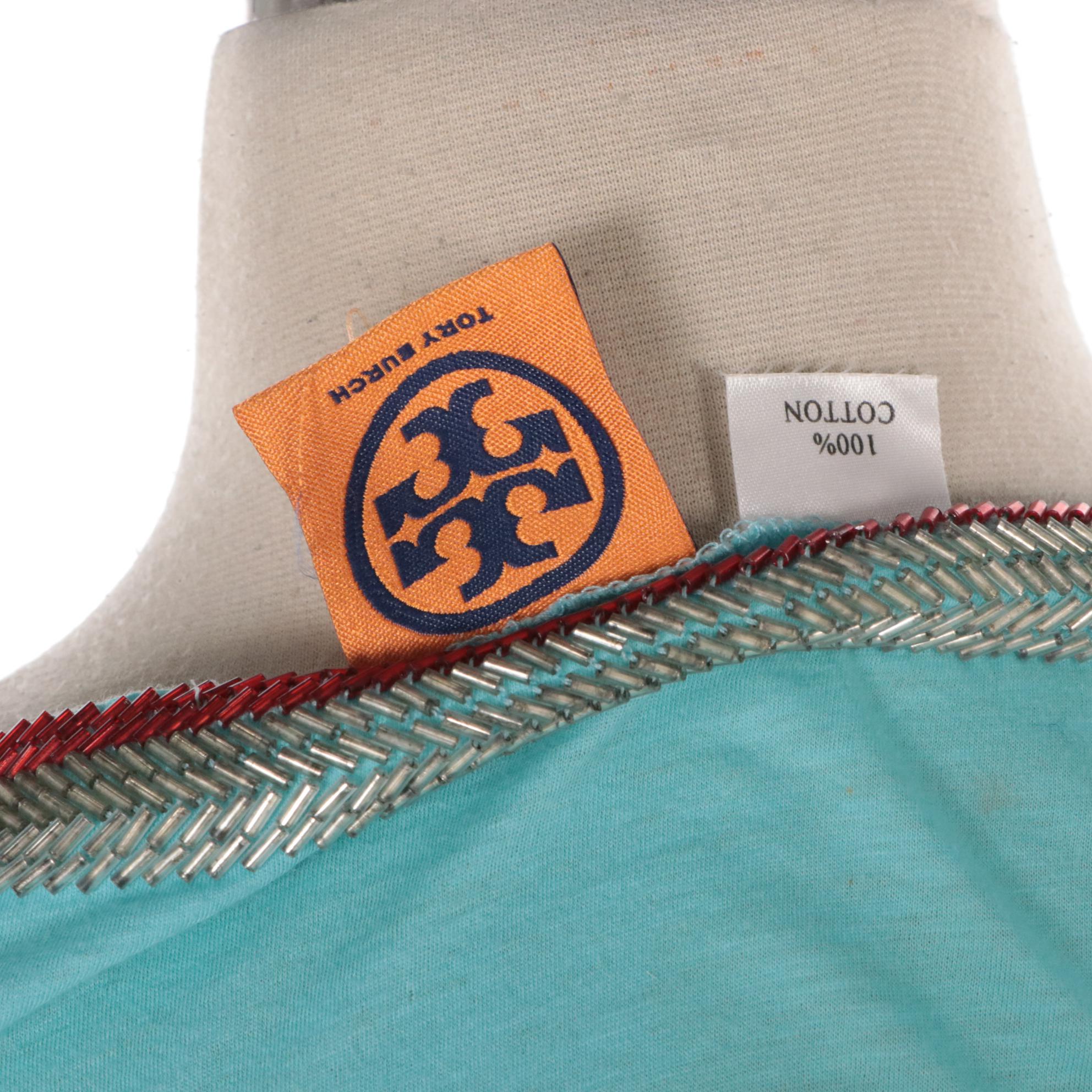 Mara Hoffman Reversible Floral One Piece Swimsuit, Tory Burch Embellished Top