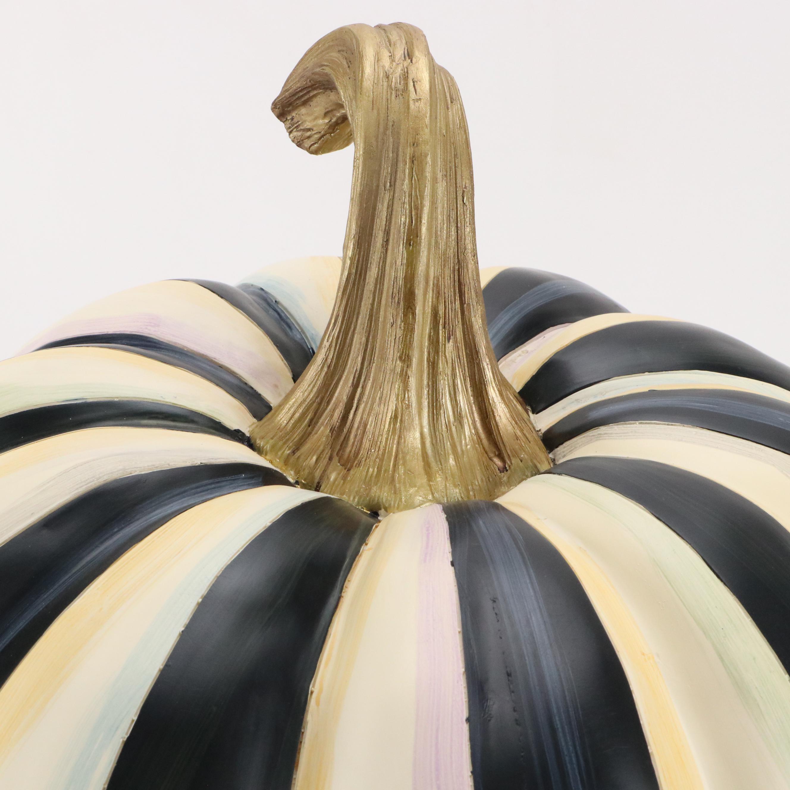 MacKenzie-Childs Courtly Stripe Hand-Painted Decorative Pumpkin