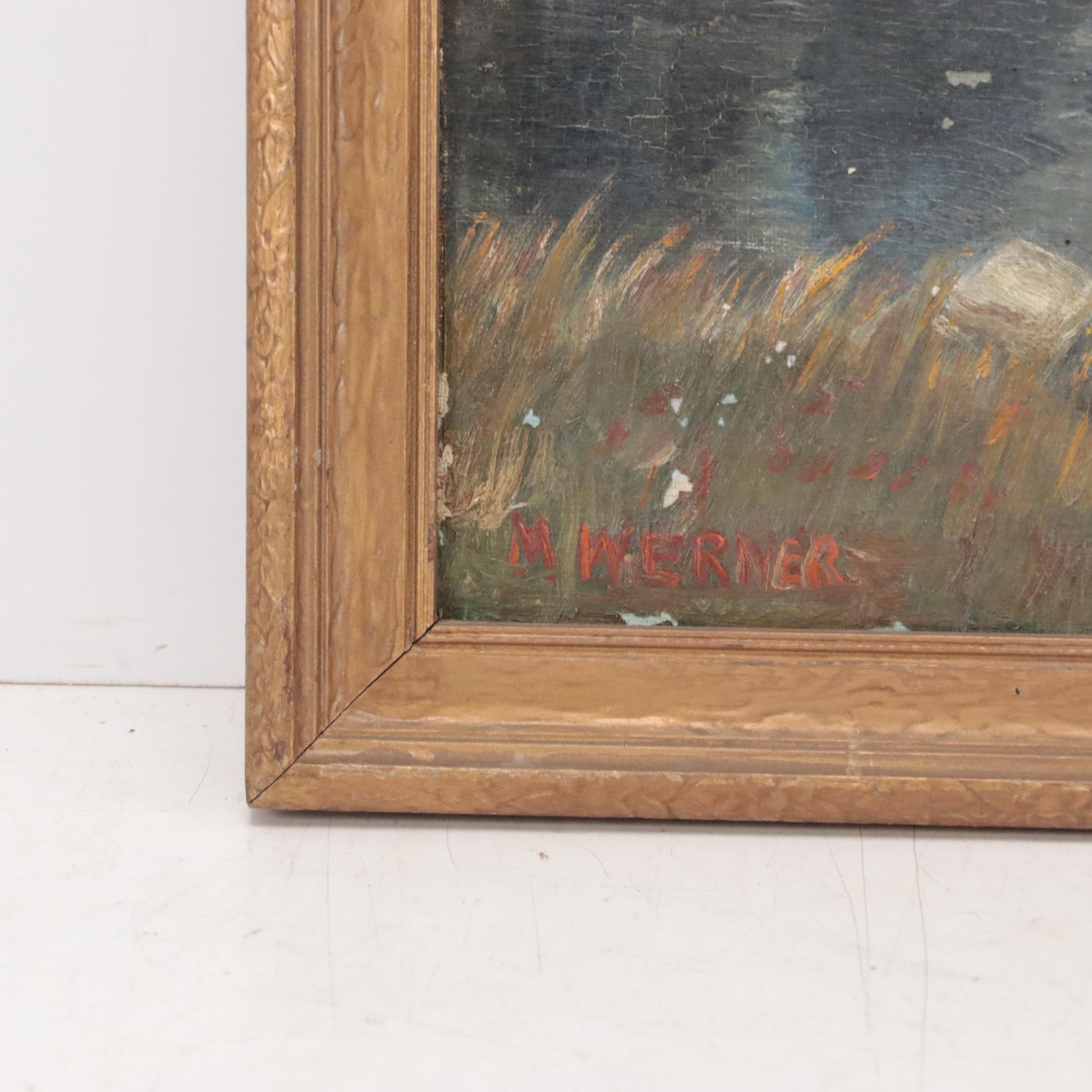 Mountain Lake Landscape Oil Painting