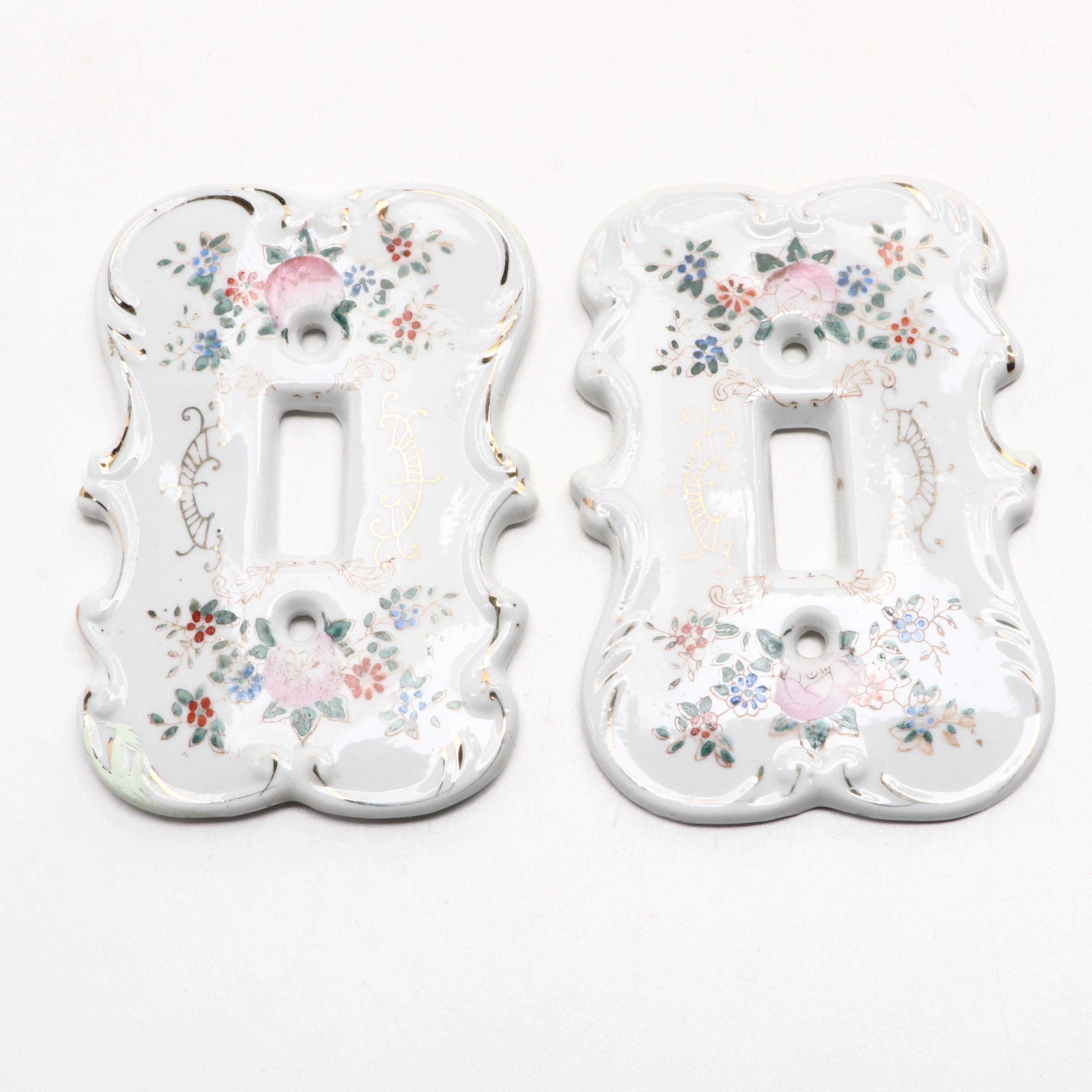 Hazel Atlas and Anchor Hocking Tableware with Porcelain Light Switch Covers