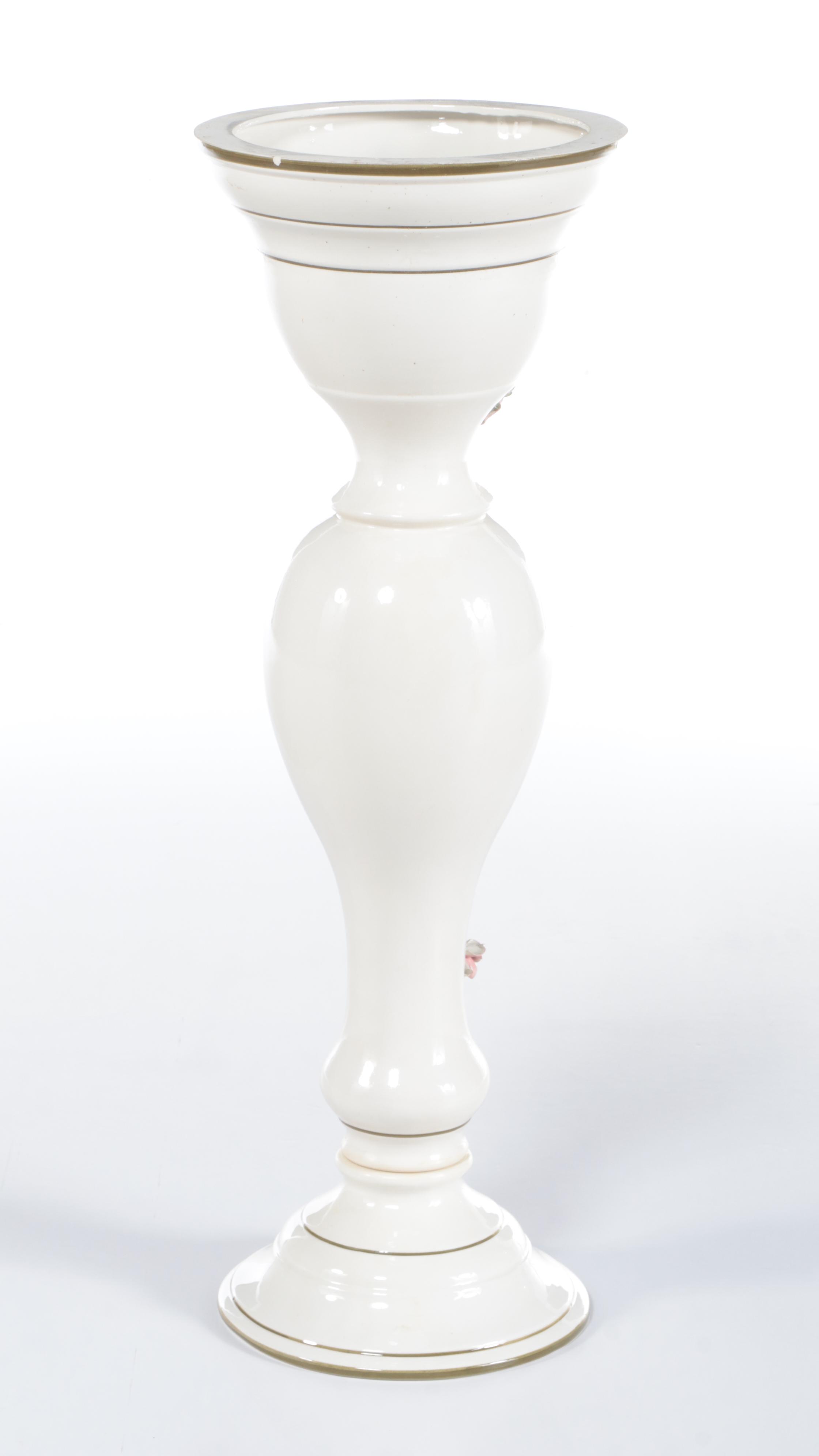 Italian Capodimonte Hand-Painted Porcelain Plant Stand