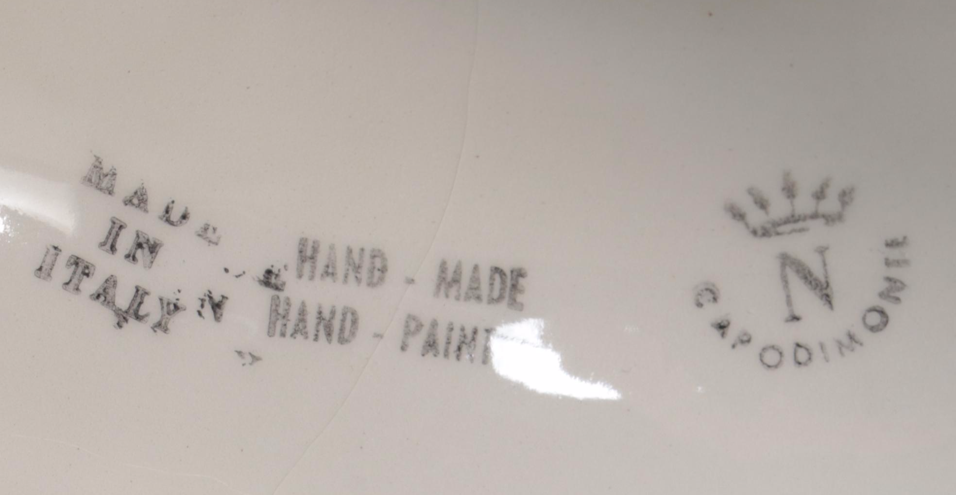 Italian Capodimonte Hand-Painted Porcelain Plant Stand