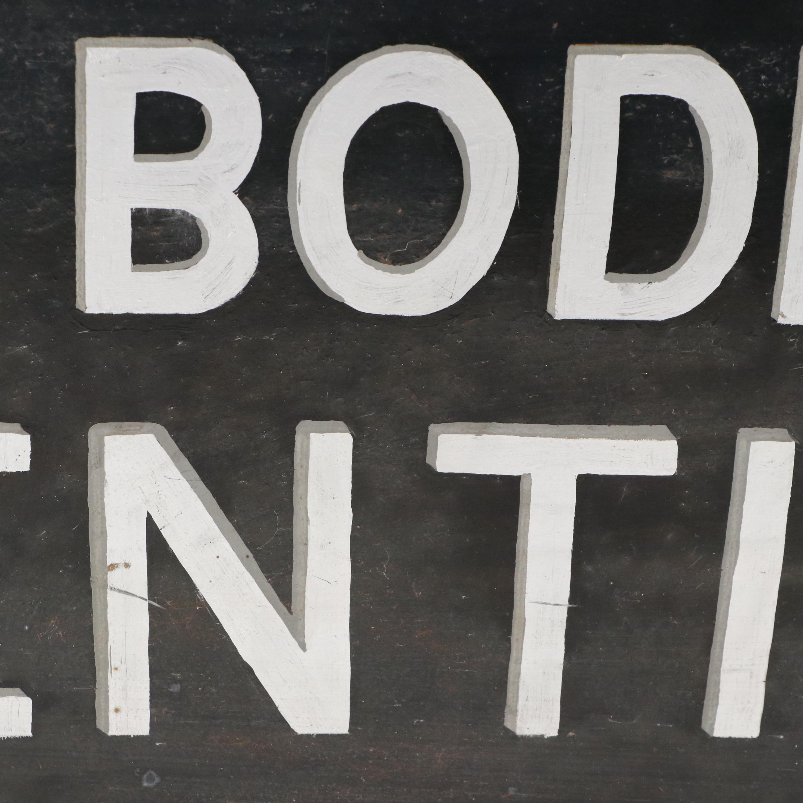 F. F. Bodmer Dentist Wooden Advertising Sign, Early to Mid-20th Century