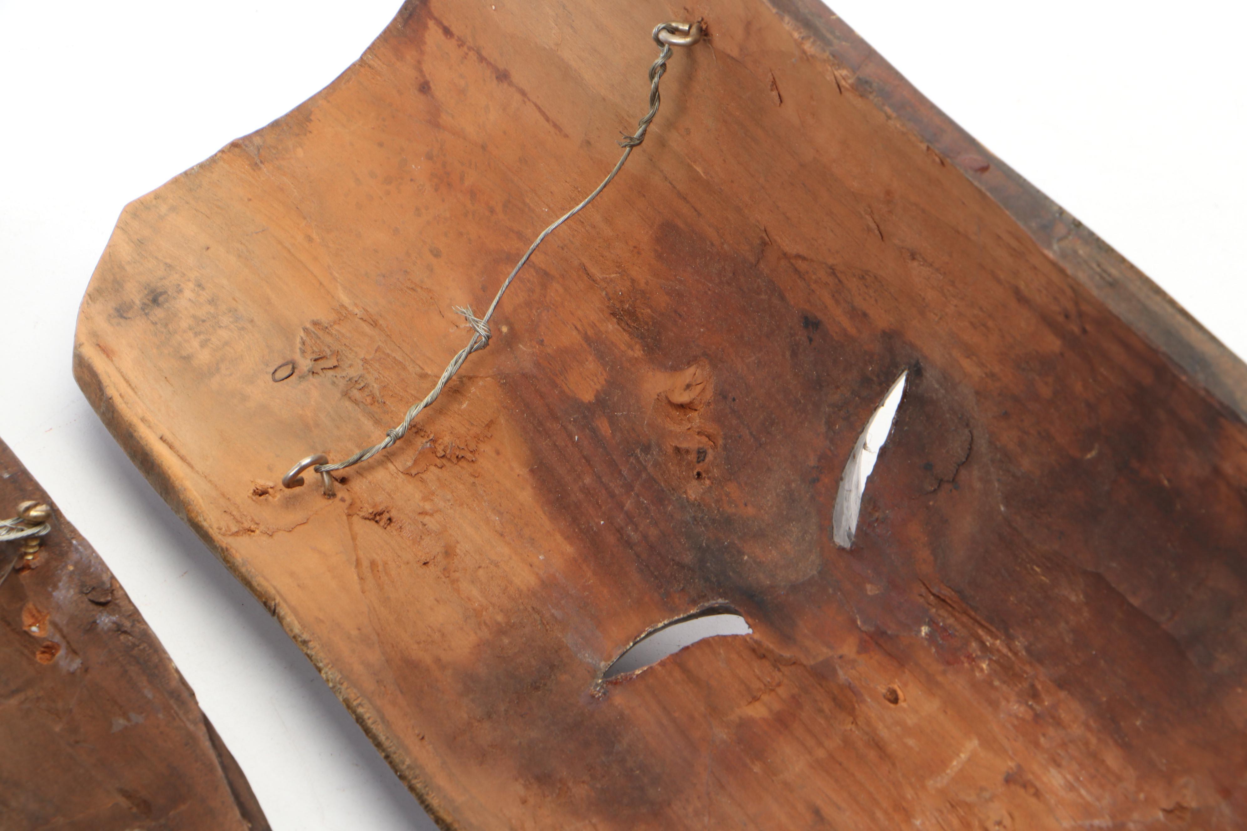 Polynesian Tiki Style Hand-Carved Wooden Masks