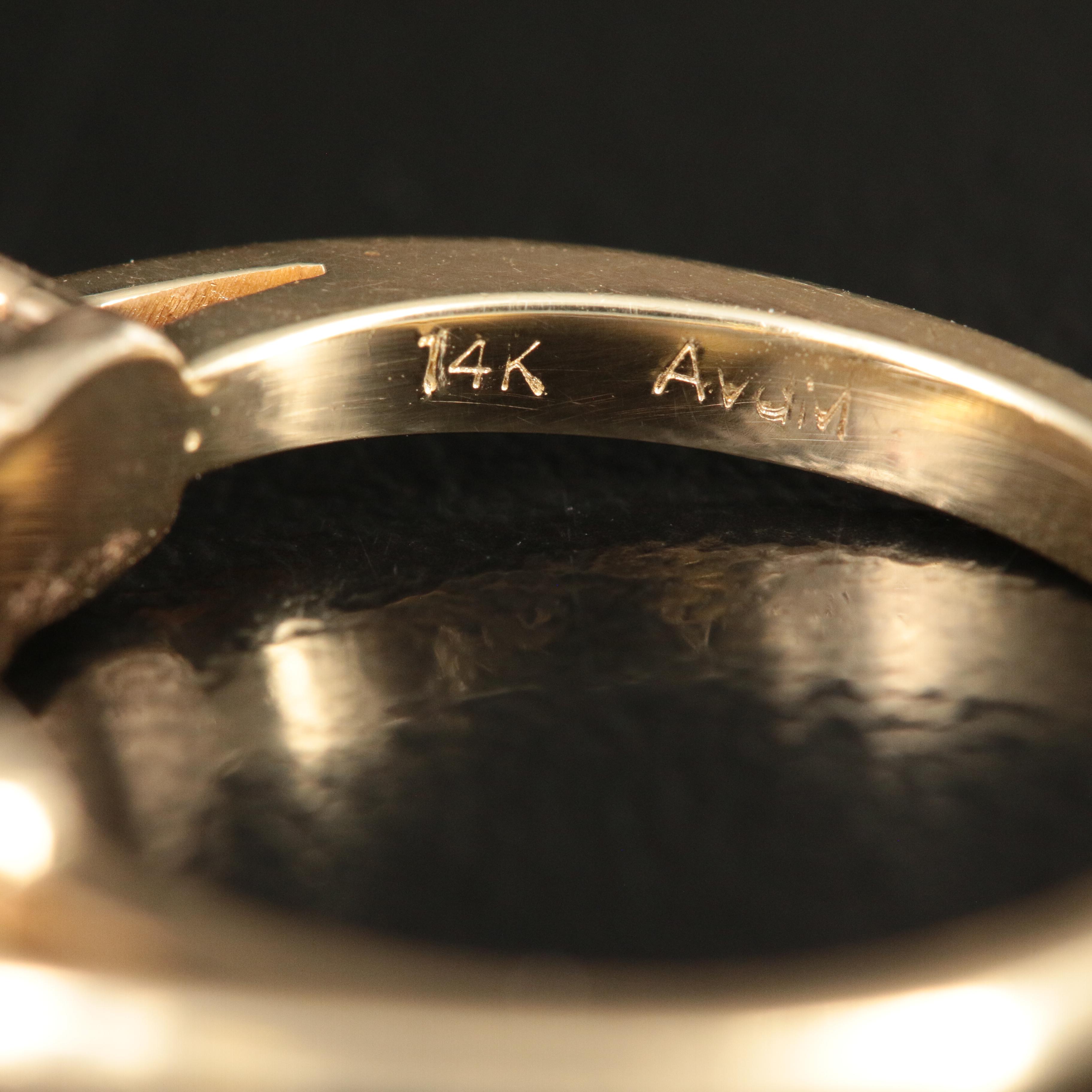 14K Diamond, Topaz and Ruby Ring