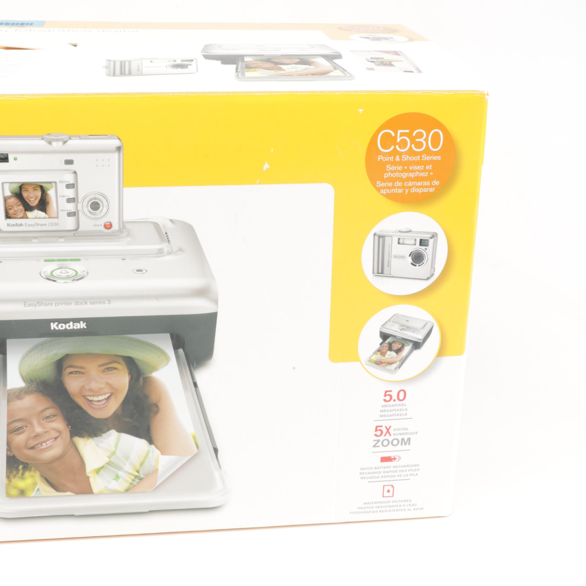Three Kodak Easy Share Printer Docks with Supplies, 21st Century