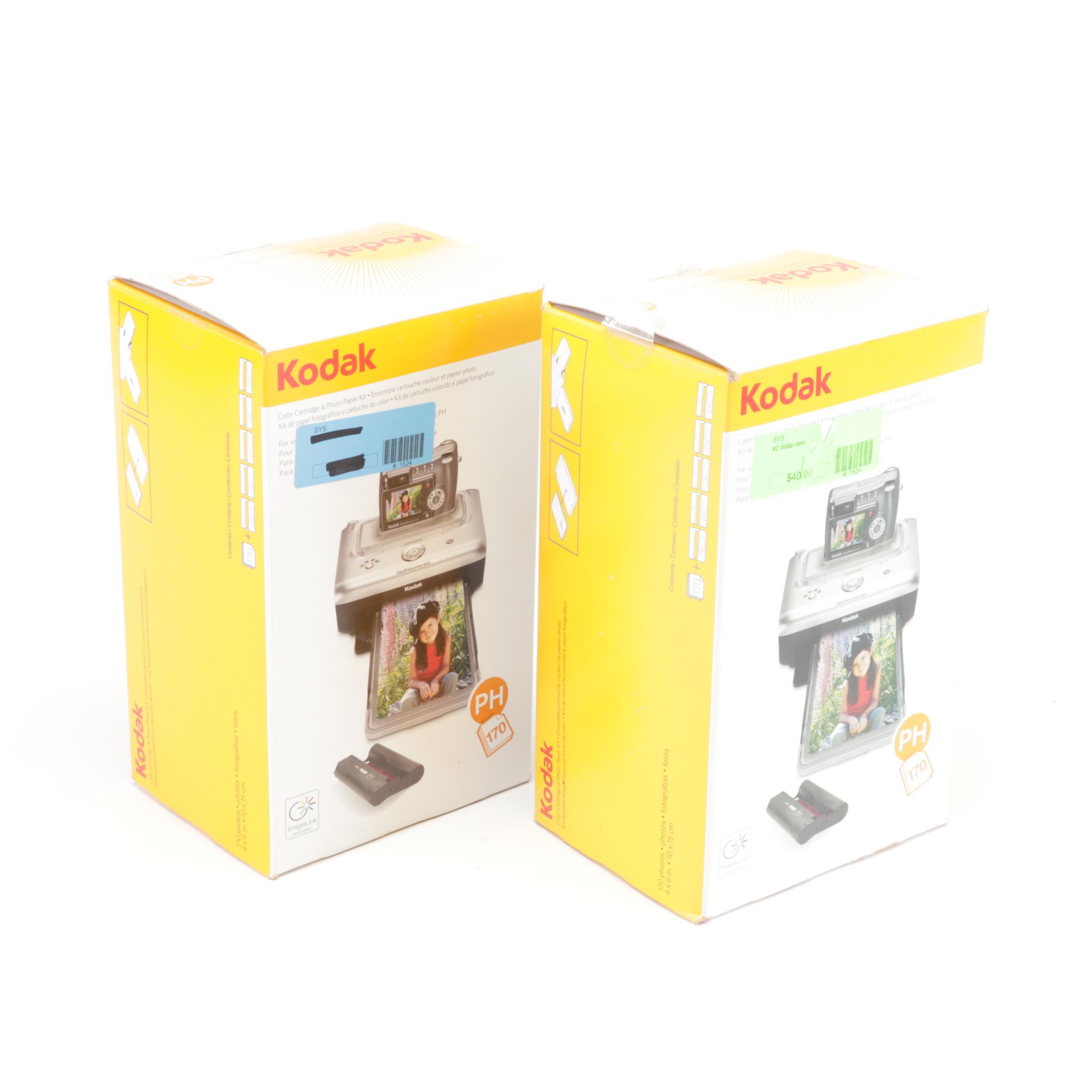 Three Kodak Easy Share Printer Docks with Supplies, 21st Century