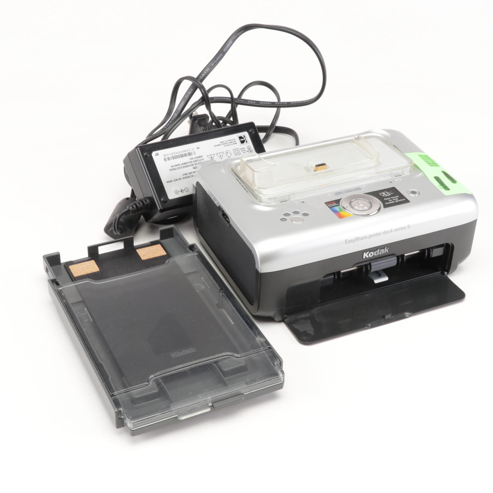 Three Kodak Easy Share Printer Docks with Supplies, 21st Century