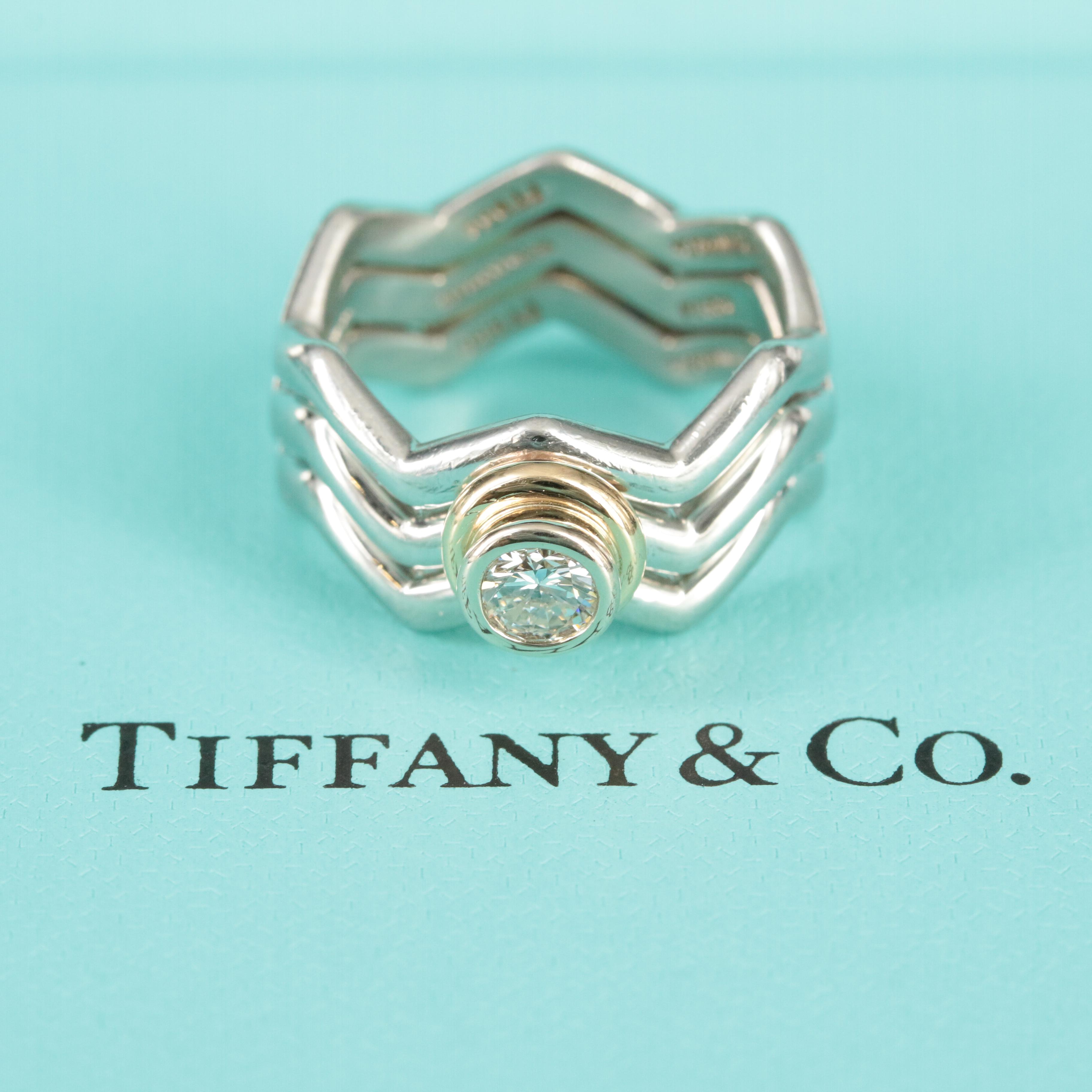 Paloma Picasso for Tiffany & Co. "Zigzag" Platinum 0.32 CT Diamond Ring