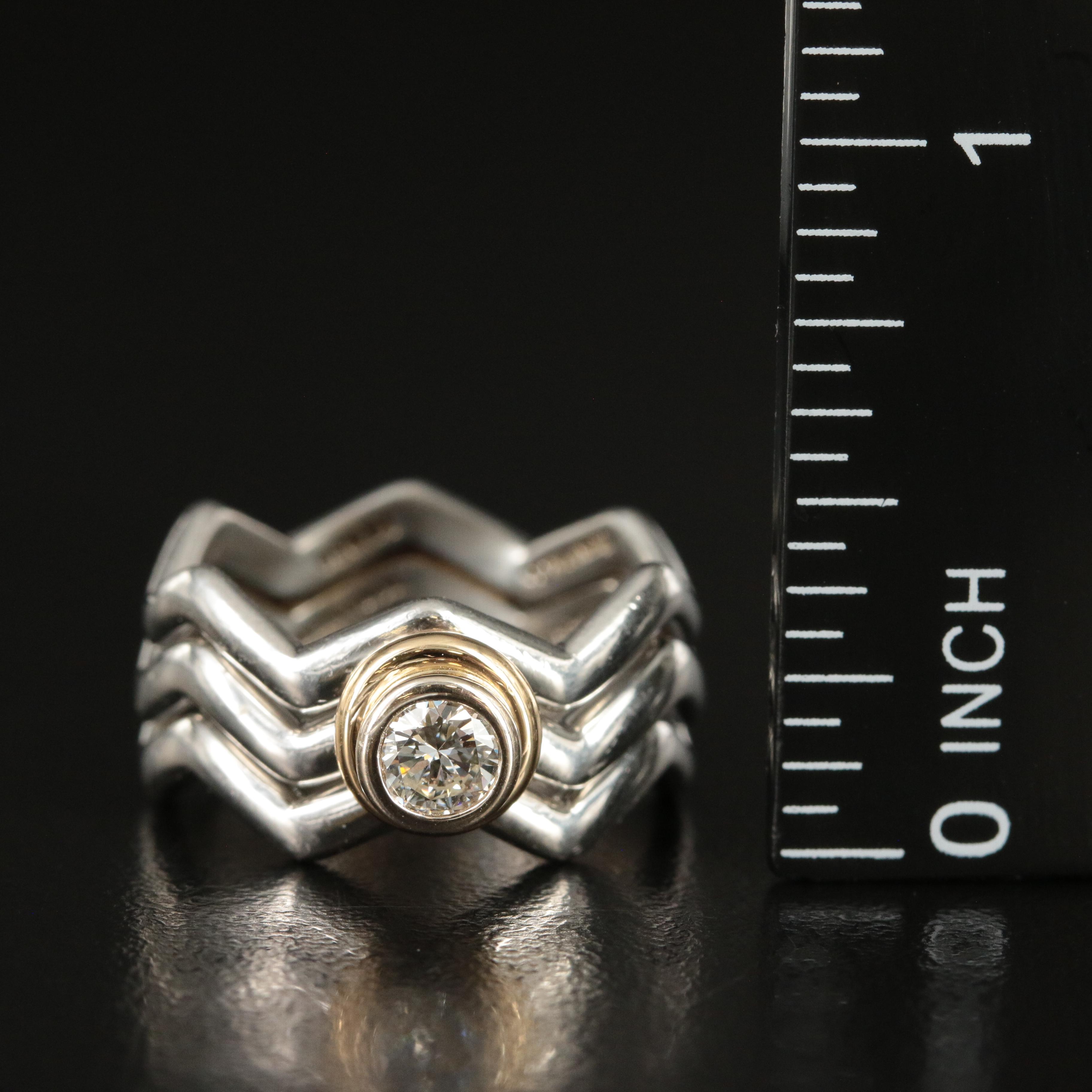 Paloma Picasso for Tiffany & Co. "Zigzag" Platinum 0.32 CT Diamond Ring