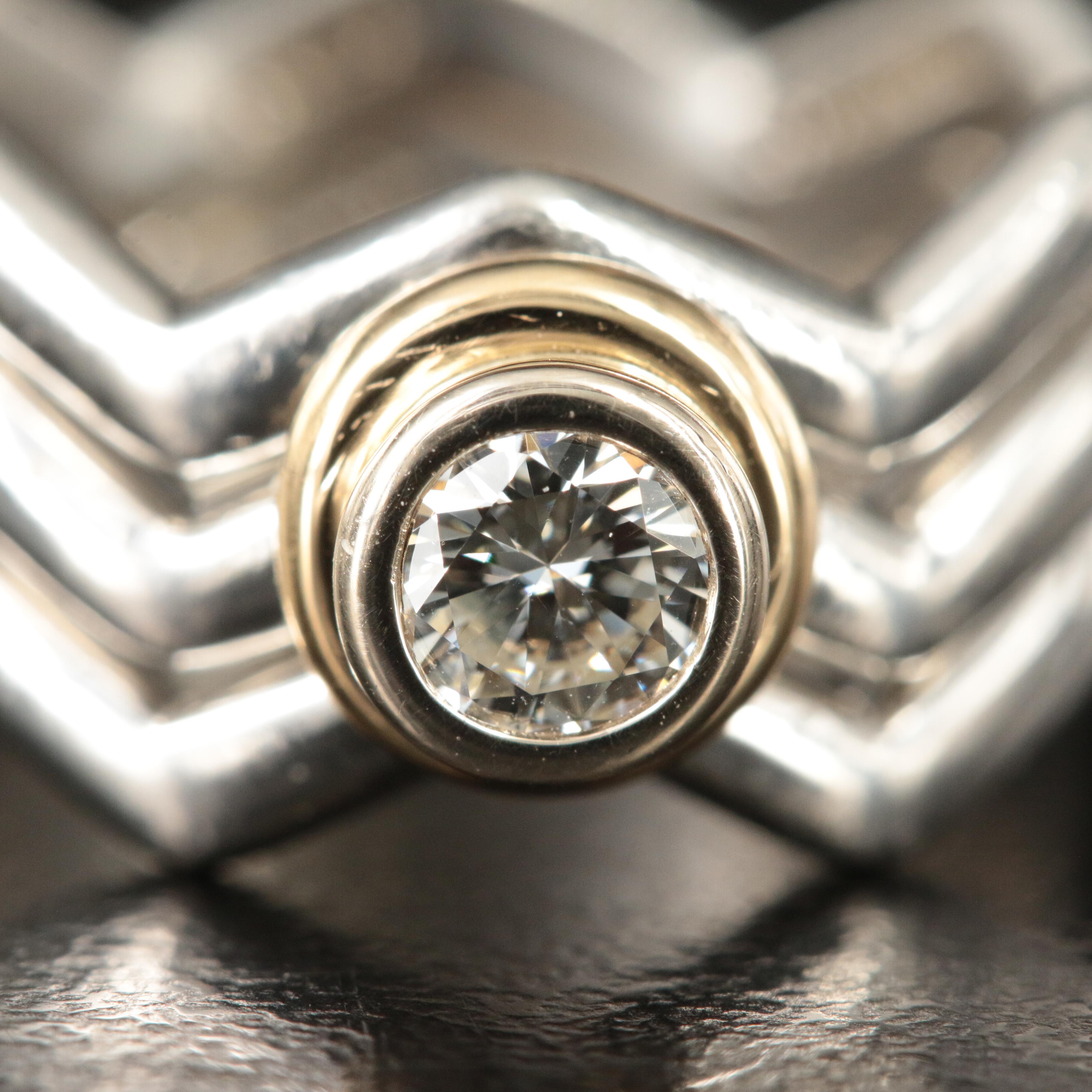 Paloma Picasso for Tiffany & Co. "Zigzag" Platinum 0.32 CT Diamond Ring