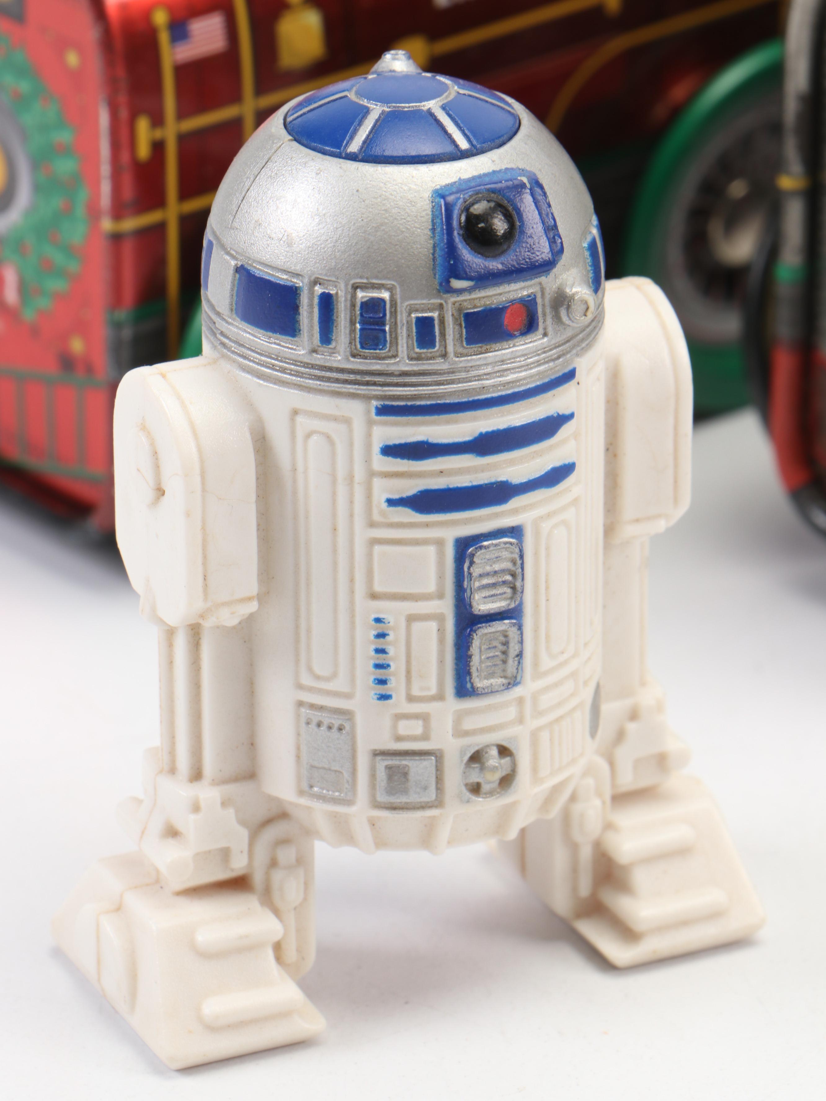 Tin Litho Toy Land Express & Other Train Candy Tins, Friction Motorcycle, More