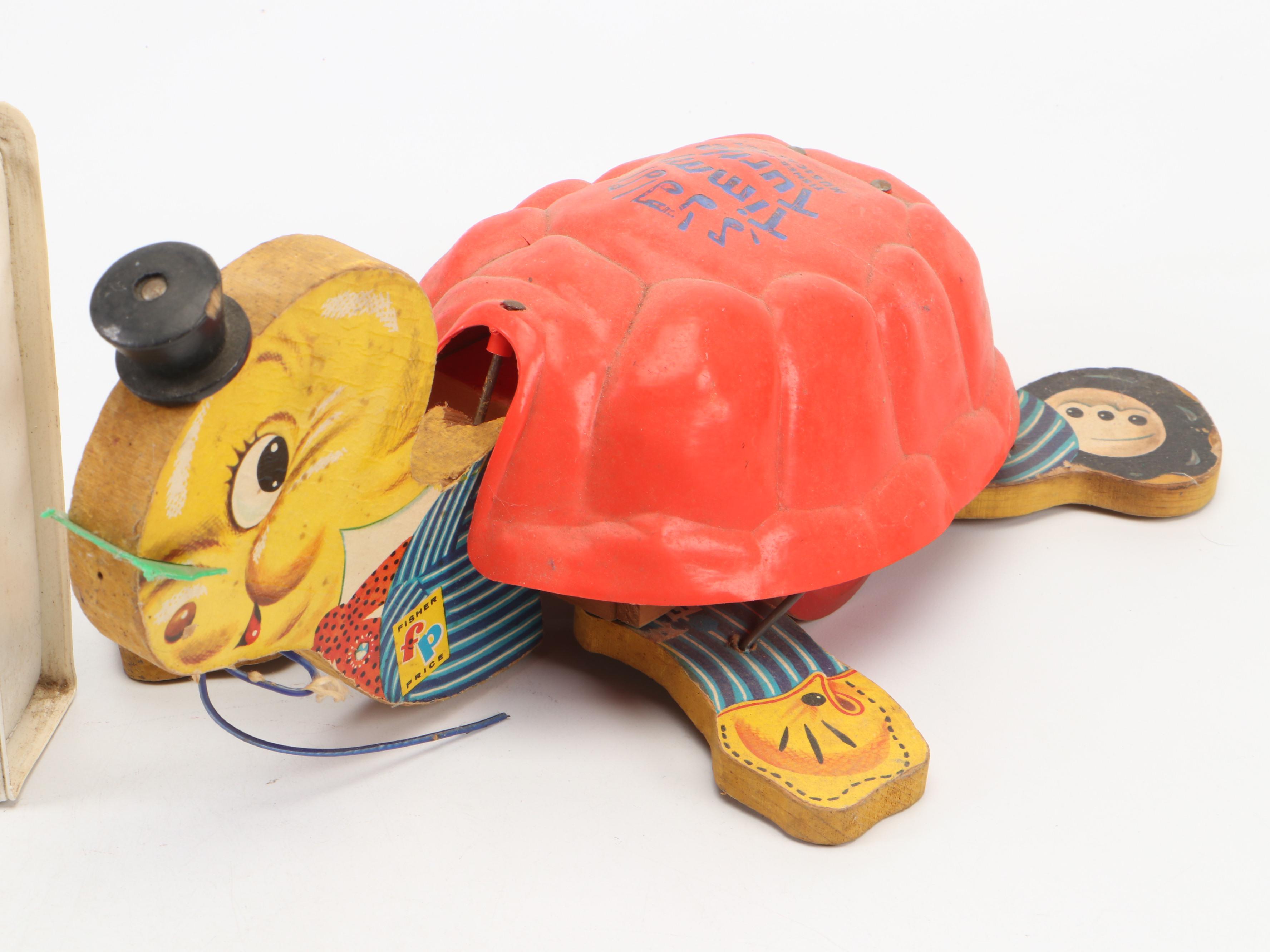 Tin Litho Toy Land Express & Other Train Candy Tins, Friction Motorcycle, More