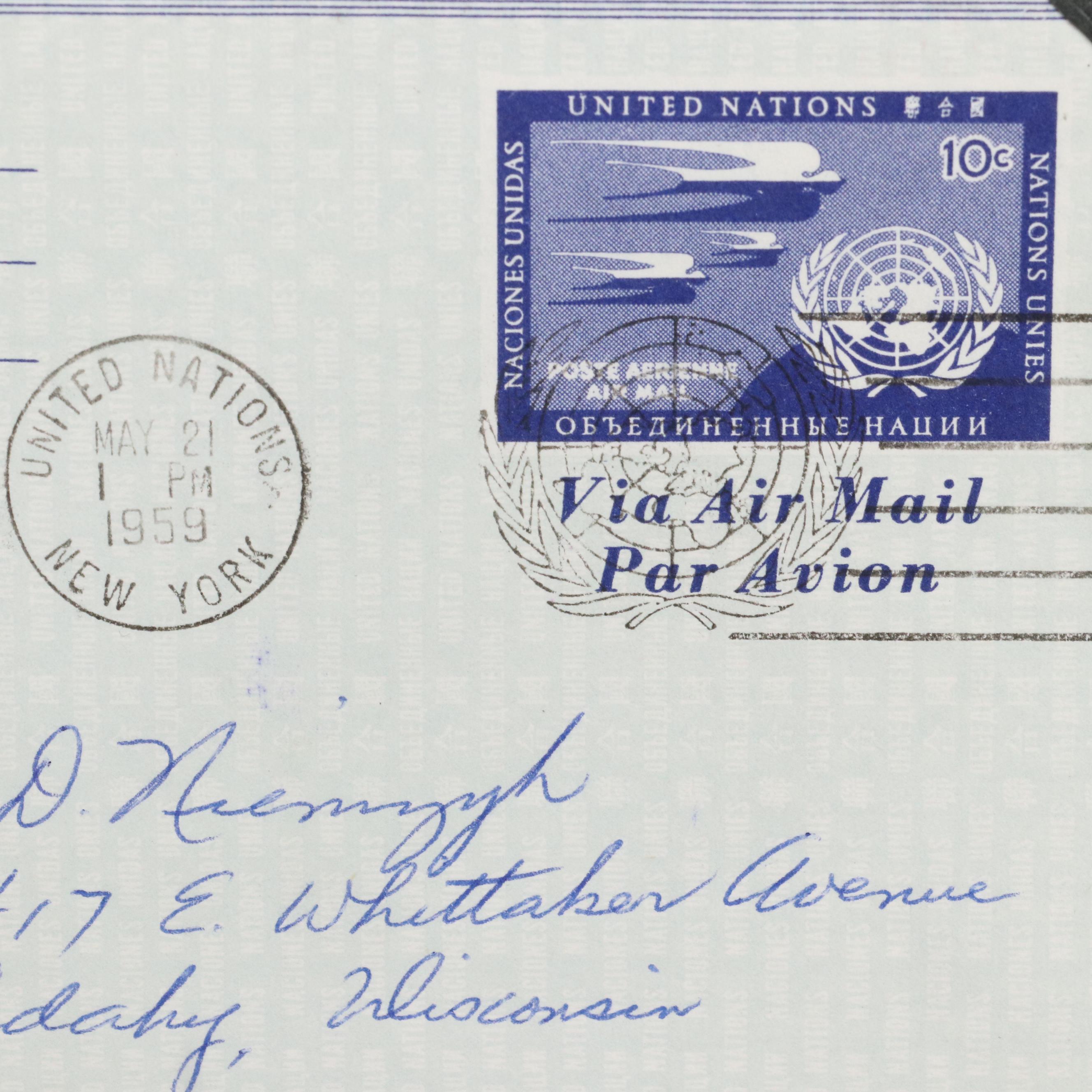 Extensive United Nations Postal Cover and Postcard Collection