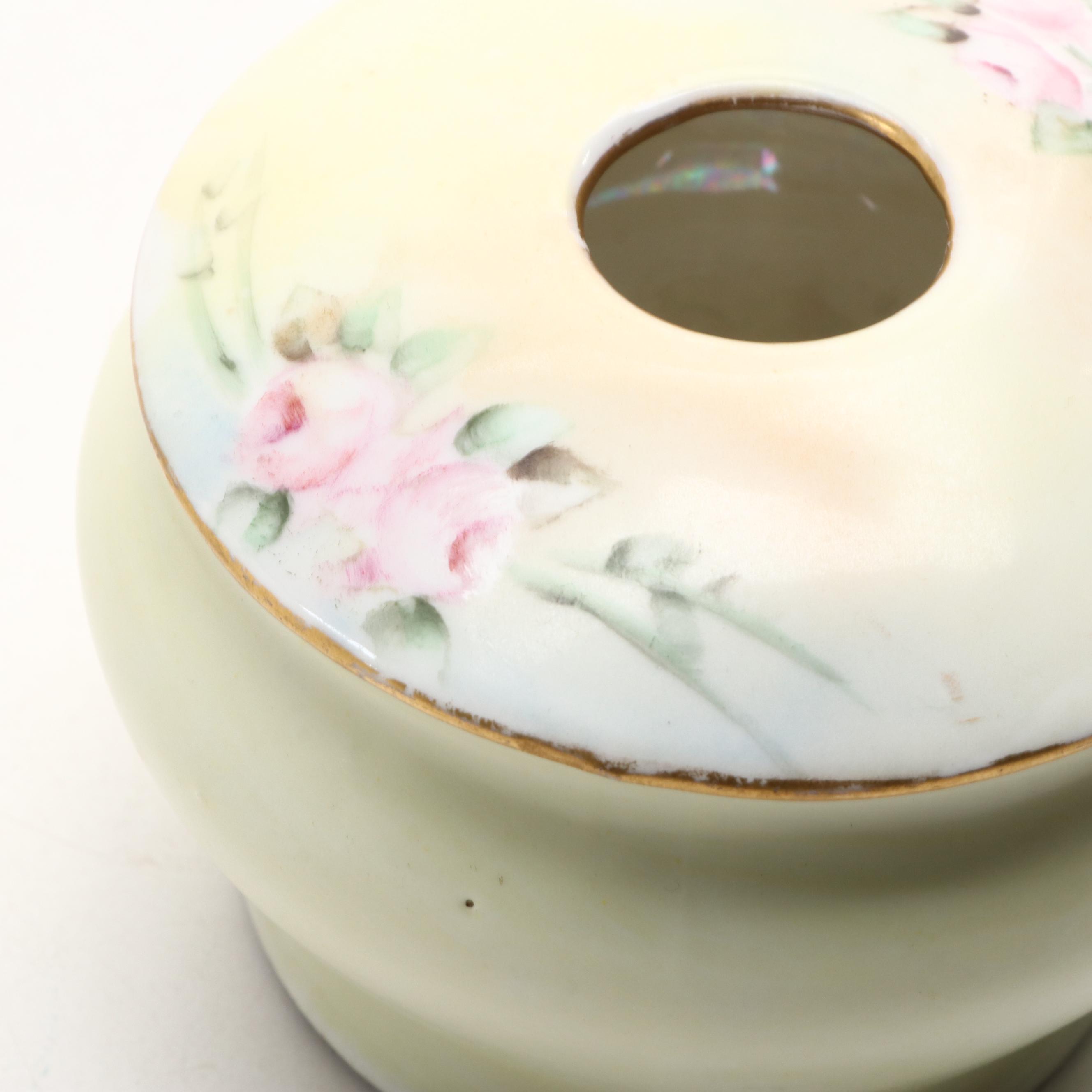 Hand-Painted Porcelain Hair Receivers