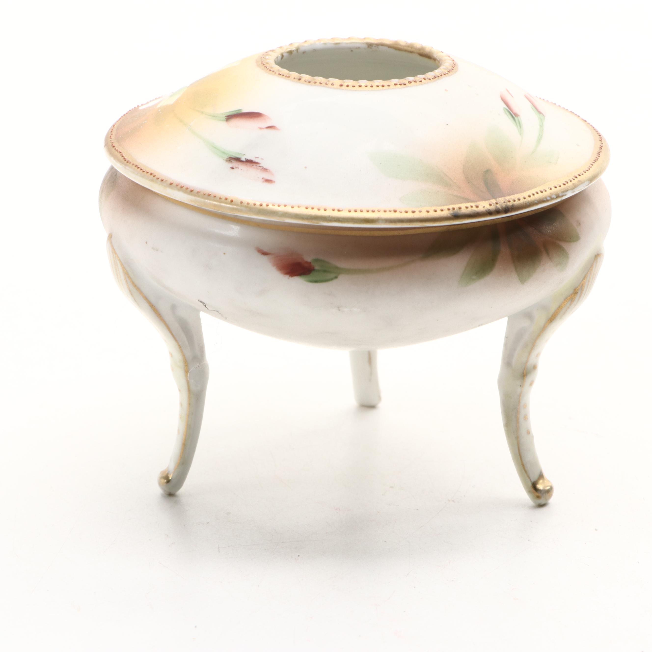 Hand-Painted Porcelain Hair Receivers