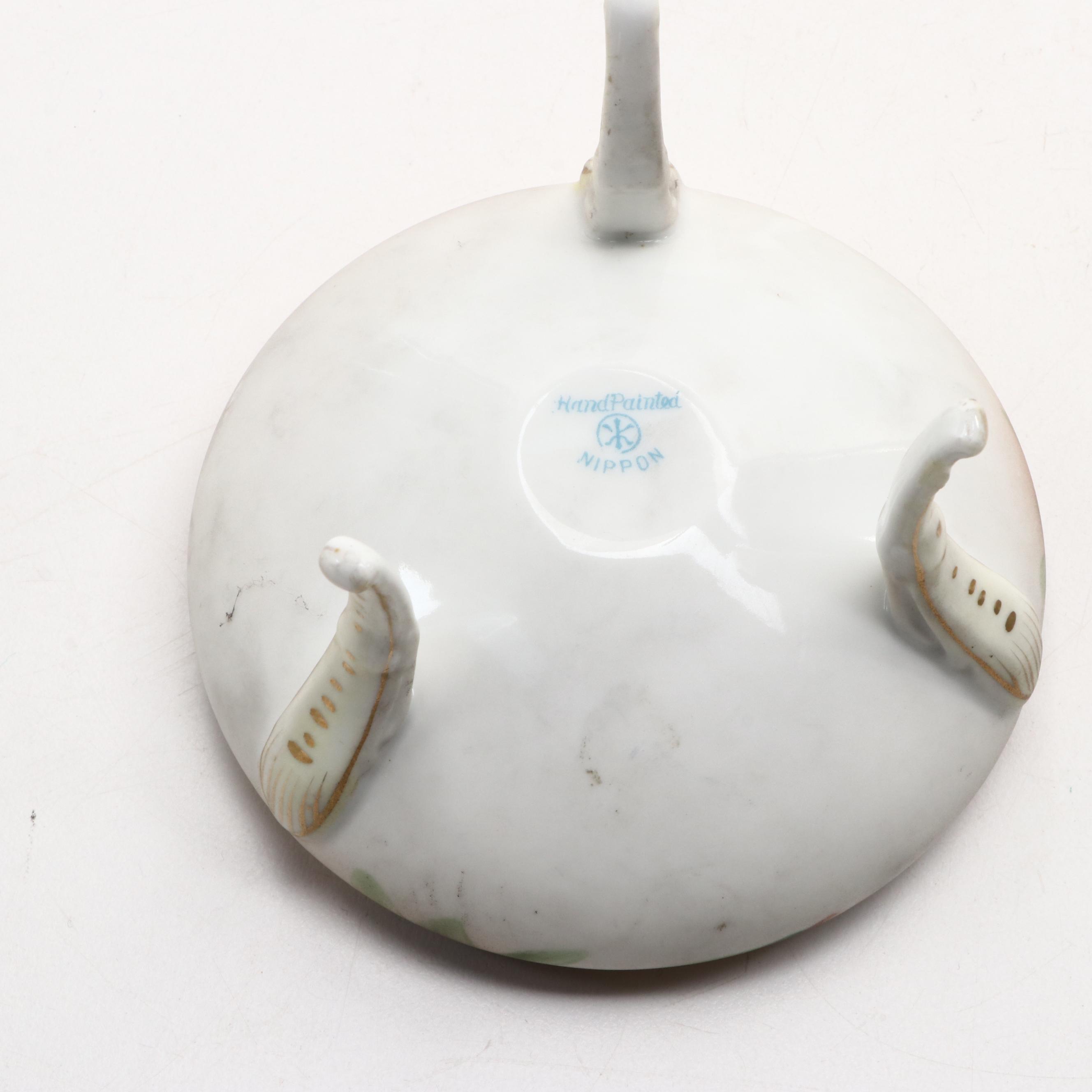 Hand-Painted Porcelain Hair Receivers