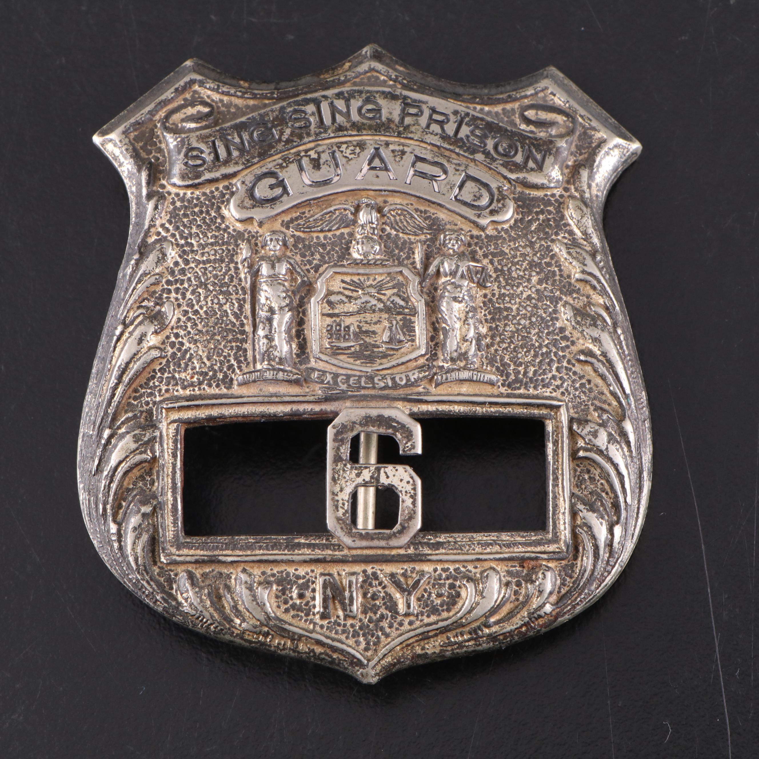 Vintage Obsolete Pattern "Sing Sing Prison" Guard Badge