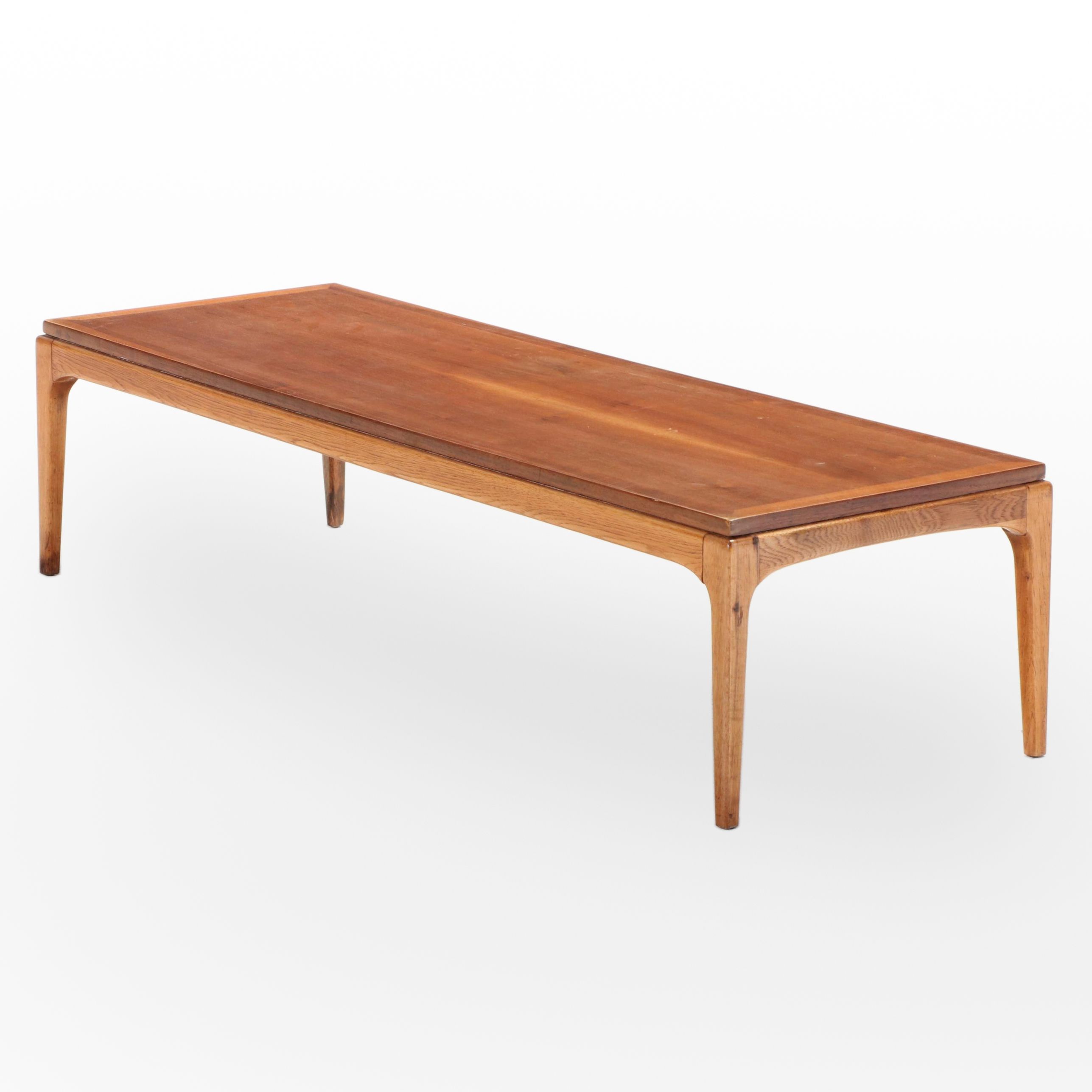 Lane Mid Century Modern Walnut and Ash Coffee Table