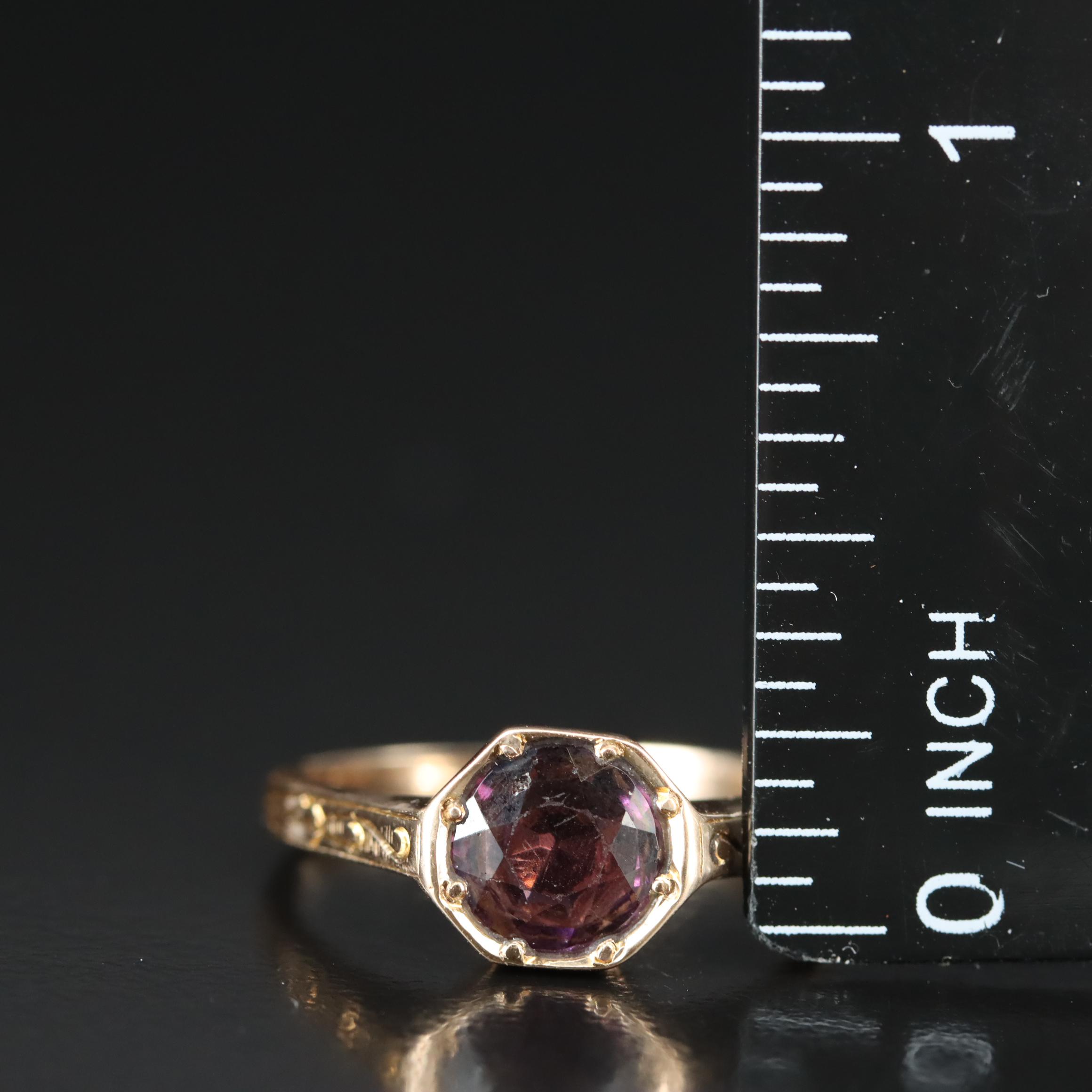 Antique 10K Garnet Glass Doublet Ring