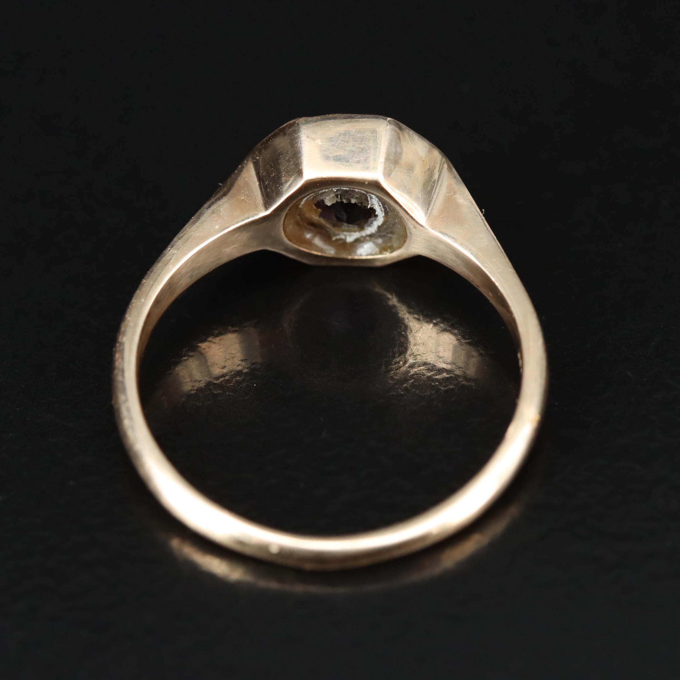 Antique 10K Garnet Glass Doublet Ring