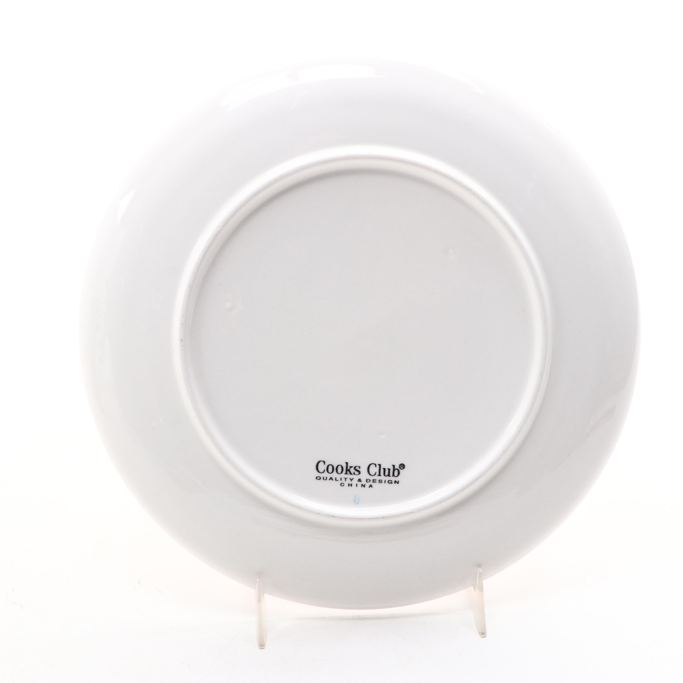 Cooks Club Ceramic Floral Plates
