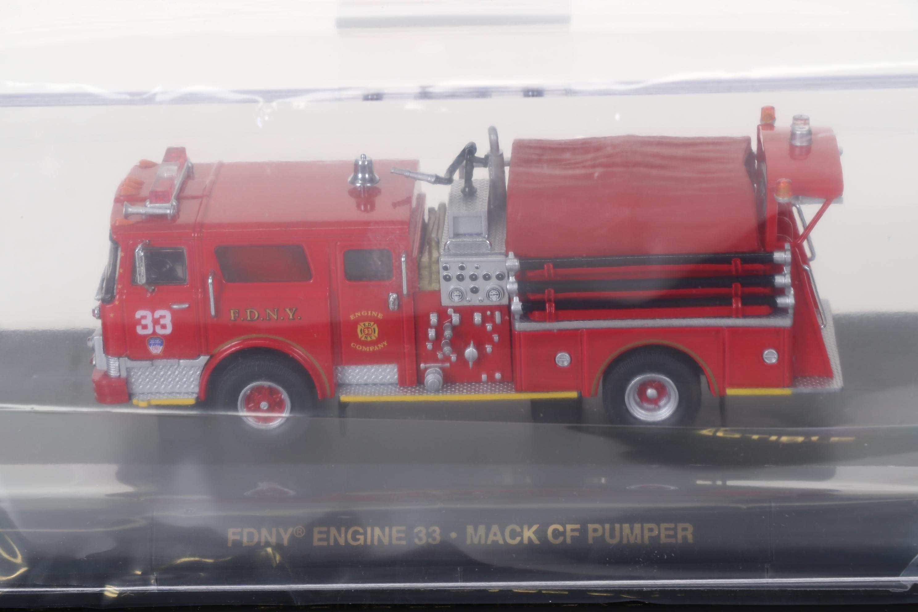 Four Code 3 Limited Edition Die Cast 1/64 Scale Fire Trucks, 21st Century