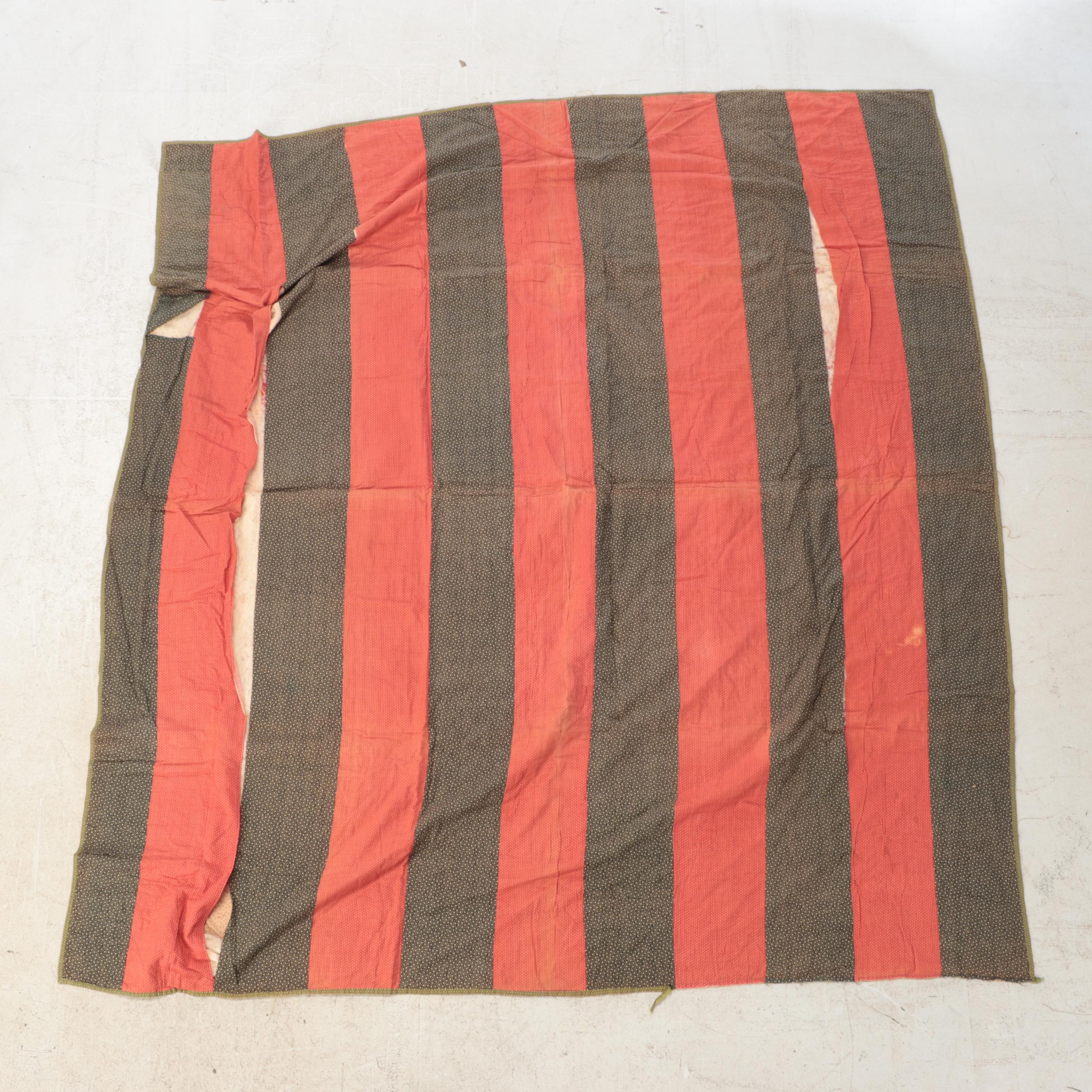 Hand-Pieced Patchwork Quilts Including Pinwheel and Striped Blocks