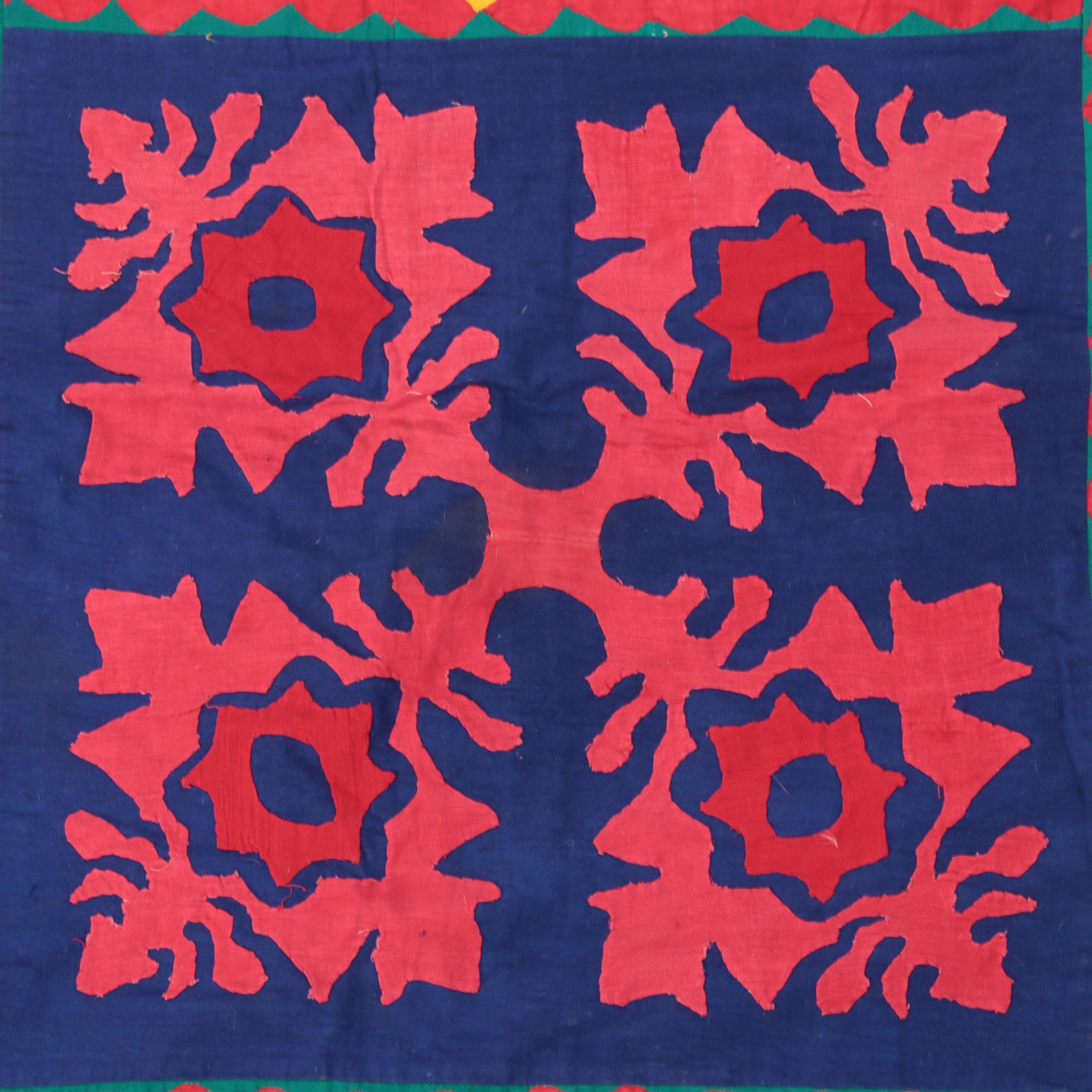 Handmade Sindhi Ralli Appliqué Quilt