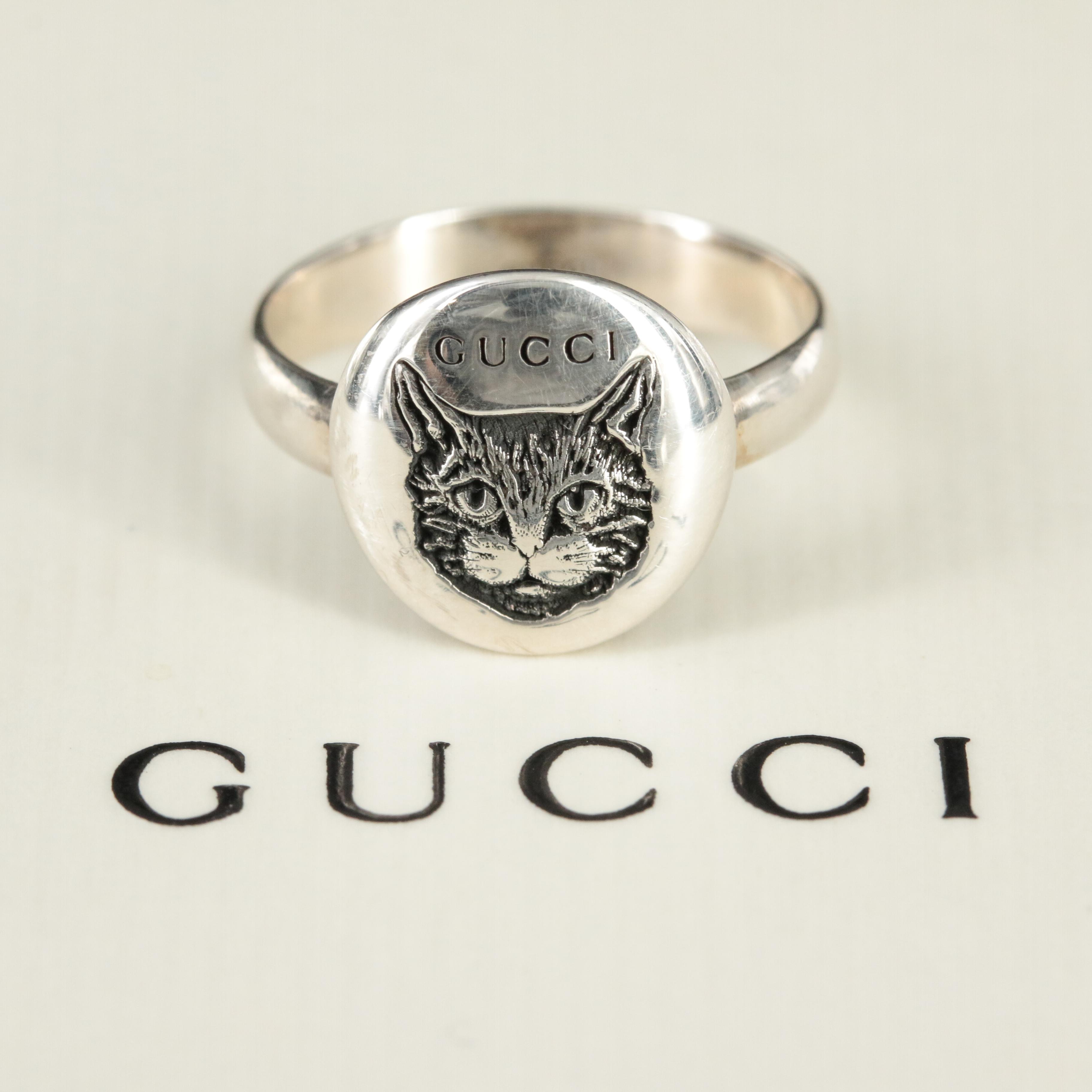 Gucci "Blind for Love" Sterling Mystic Cat Ring